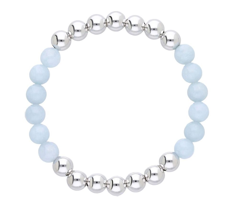 Elyse Ryan Sterling Silver & Milky Aqua Bead Bracelet