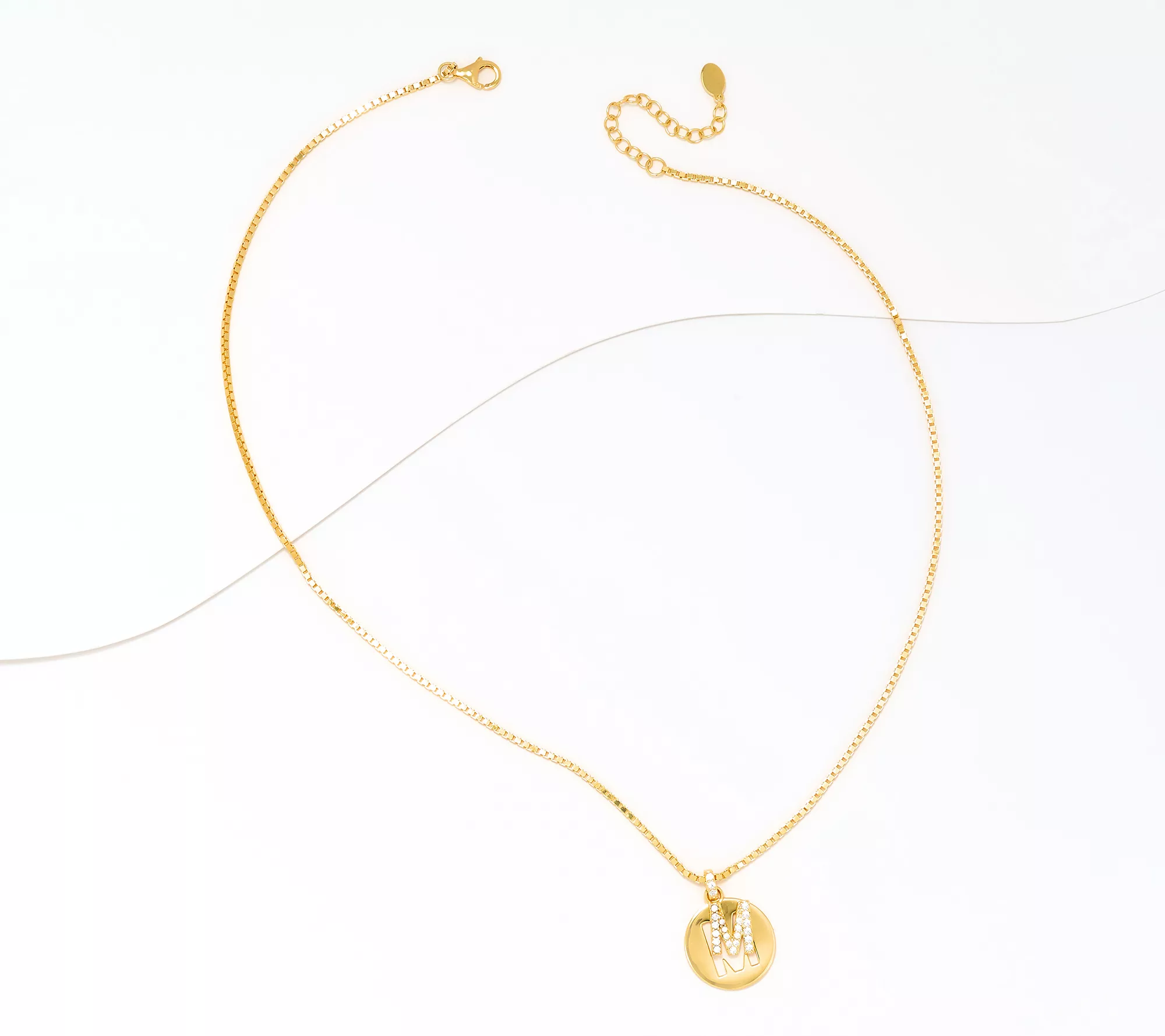 Diamonique x Kathy Levine Cut It Out Necklace, 14K Gold Plated