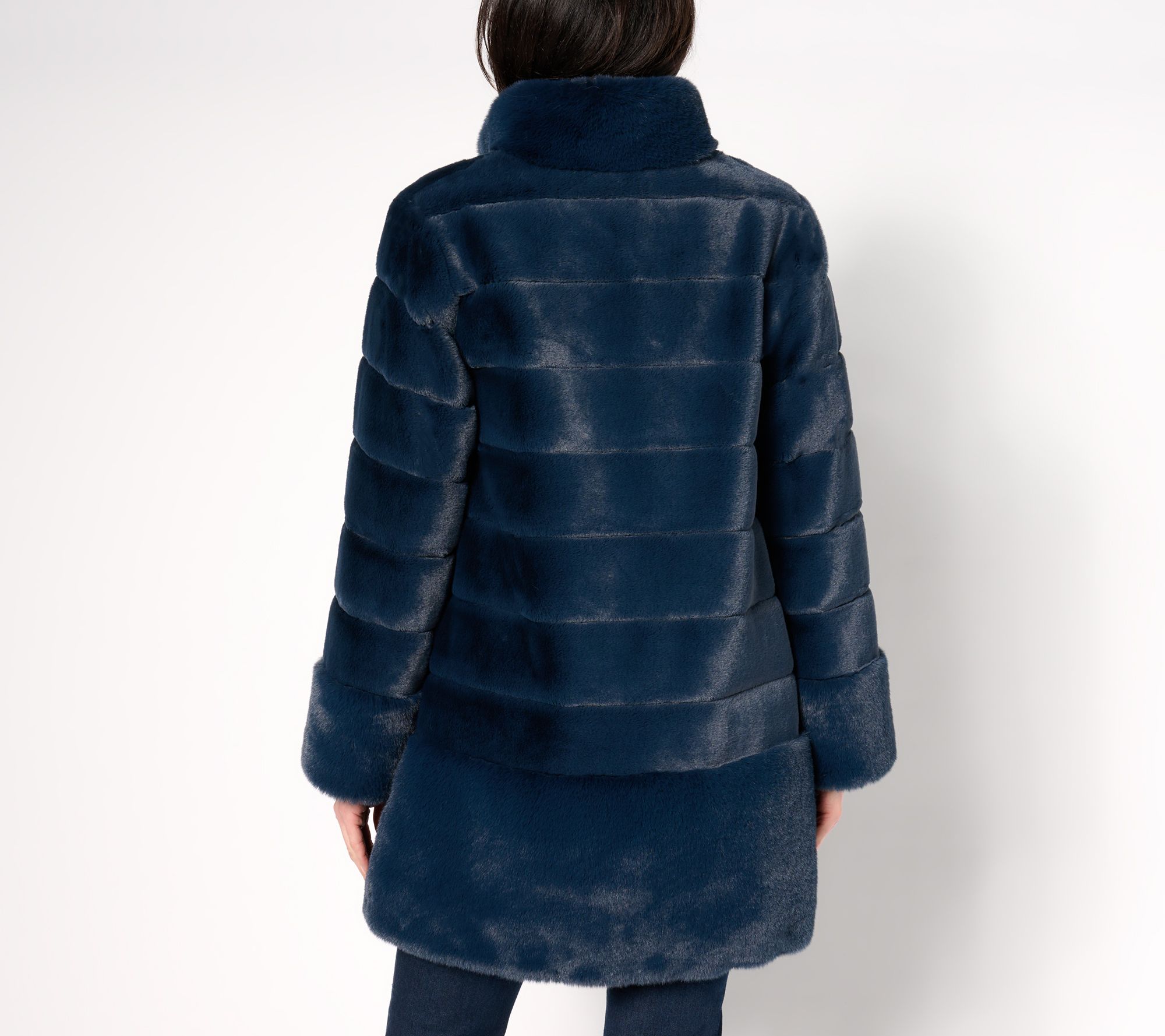 Dennis Basso Regular Pelted Faux Fur Jacket w/ Stand Collar