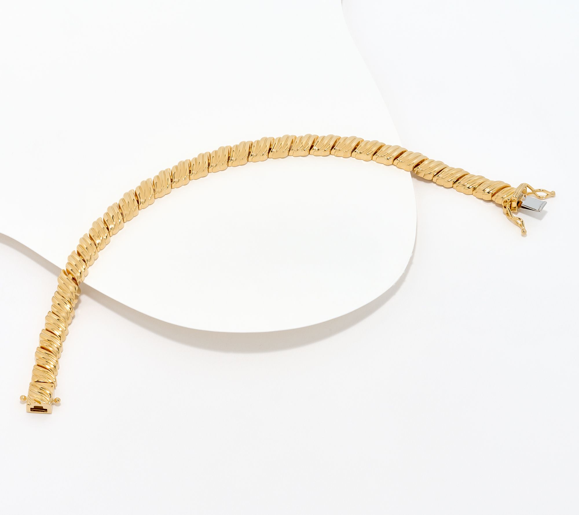 Christian James by Scott Grimes 14K Gold Clad Ripple Link Bracelet, 13.0g