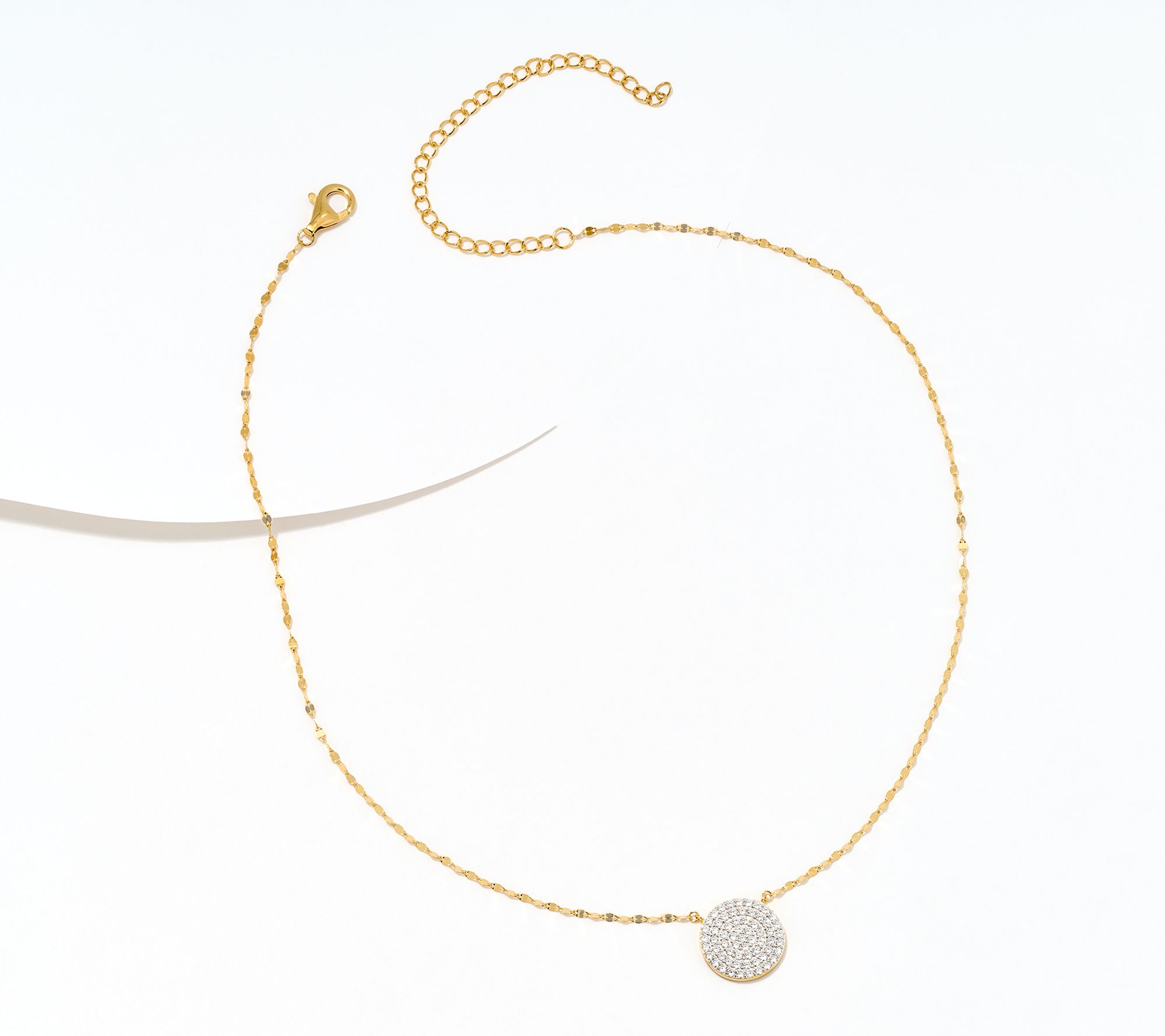 Diamonique x Jennifer Miller Round Pave Necklace, Sterling Silver