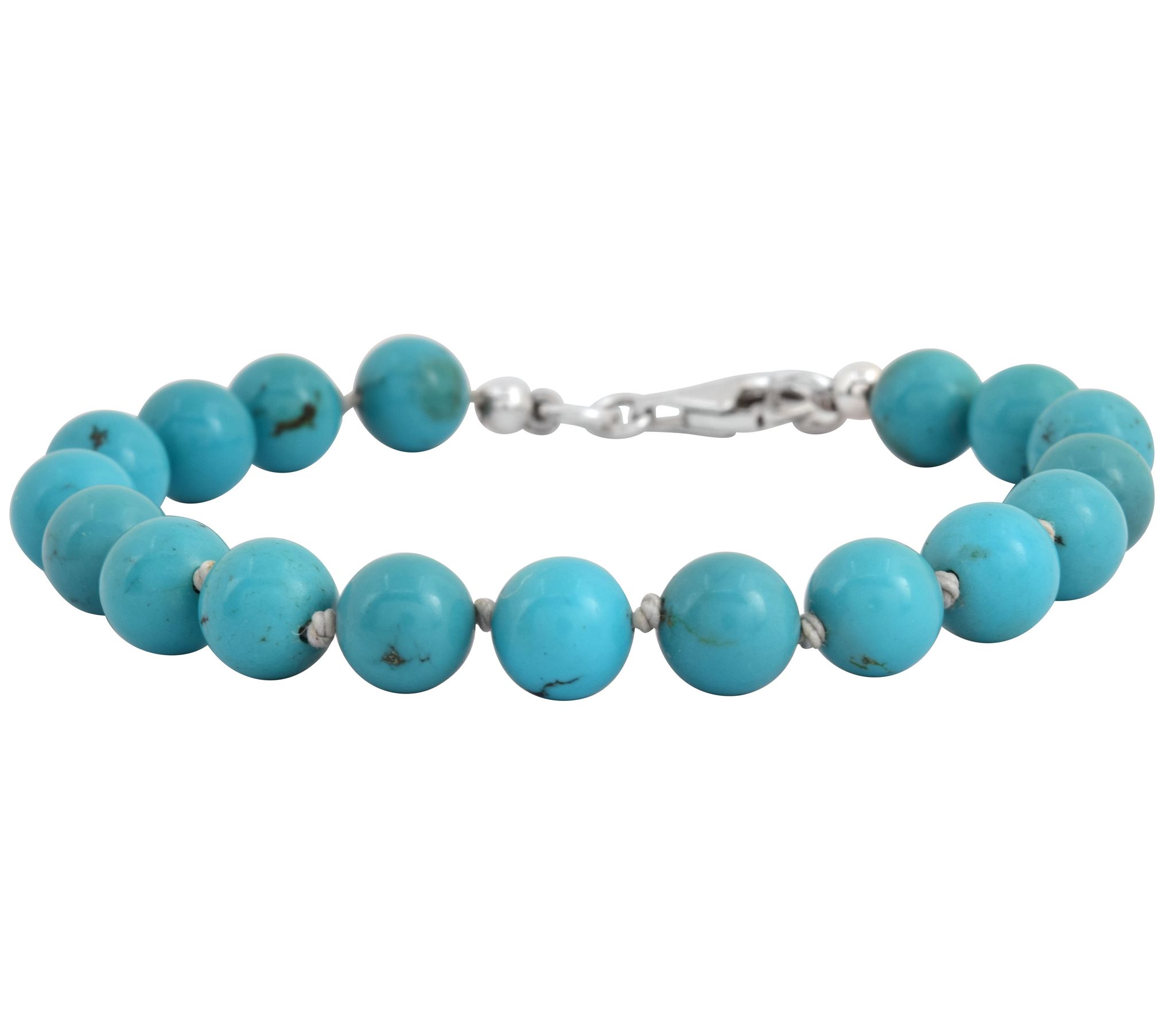 Sterling Silver Turquoise Beaded Bracelet