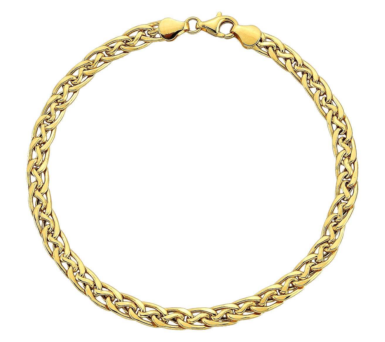 Adorna 14K Gold Woven Oval Link Bracelet