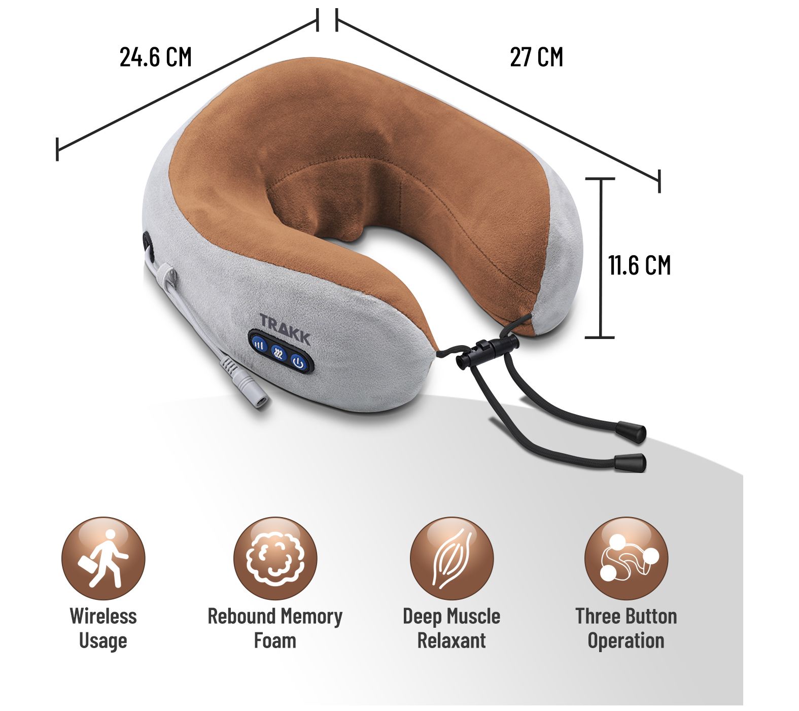 TRAKK Wireless Neck Massage Pillow