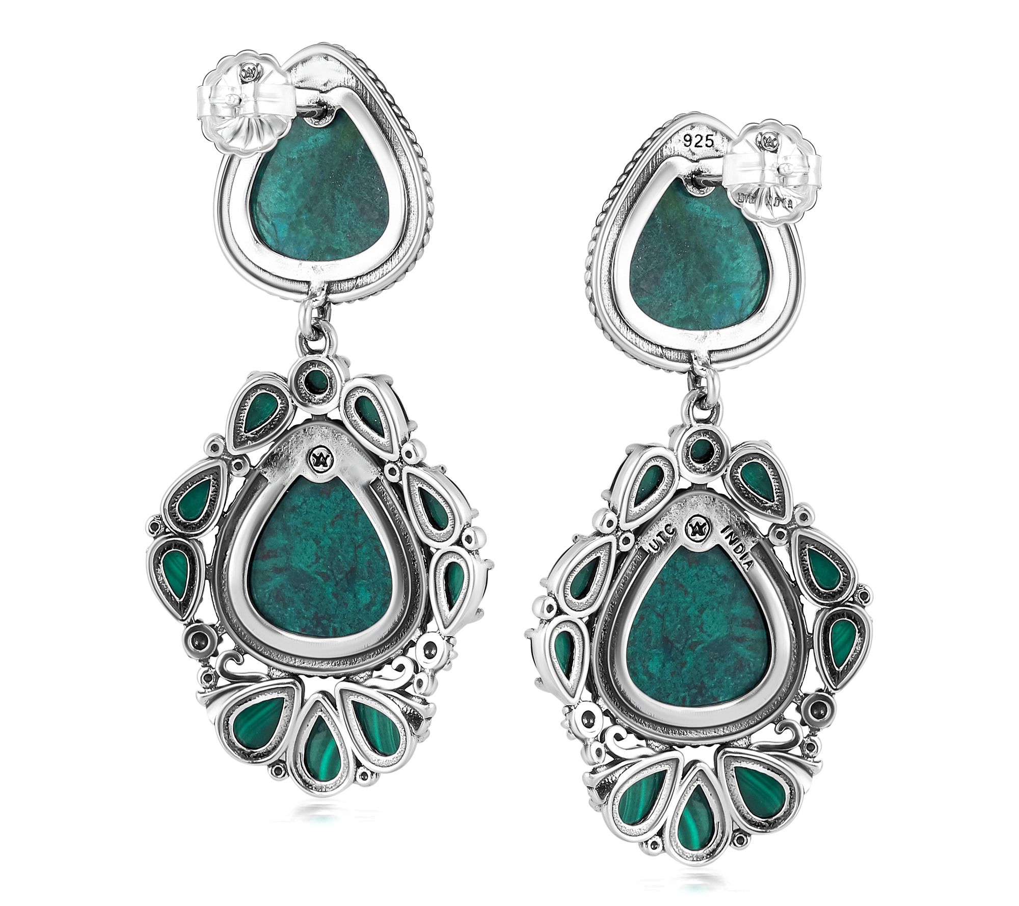 American West Sterling Gemstone Chandelier Earrings