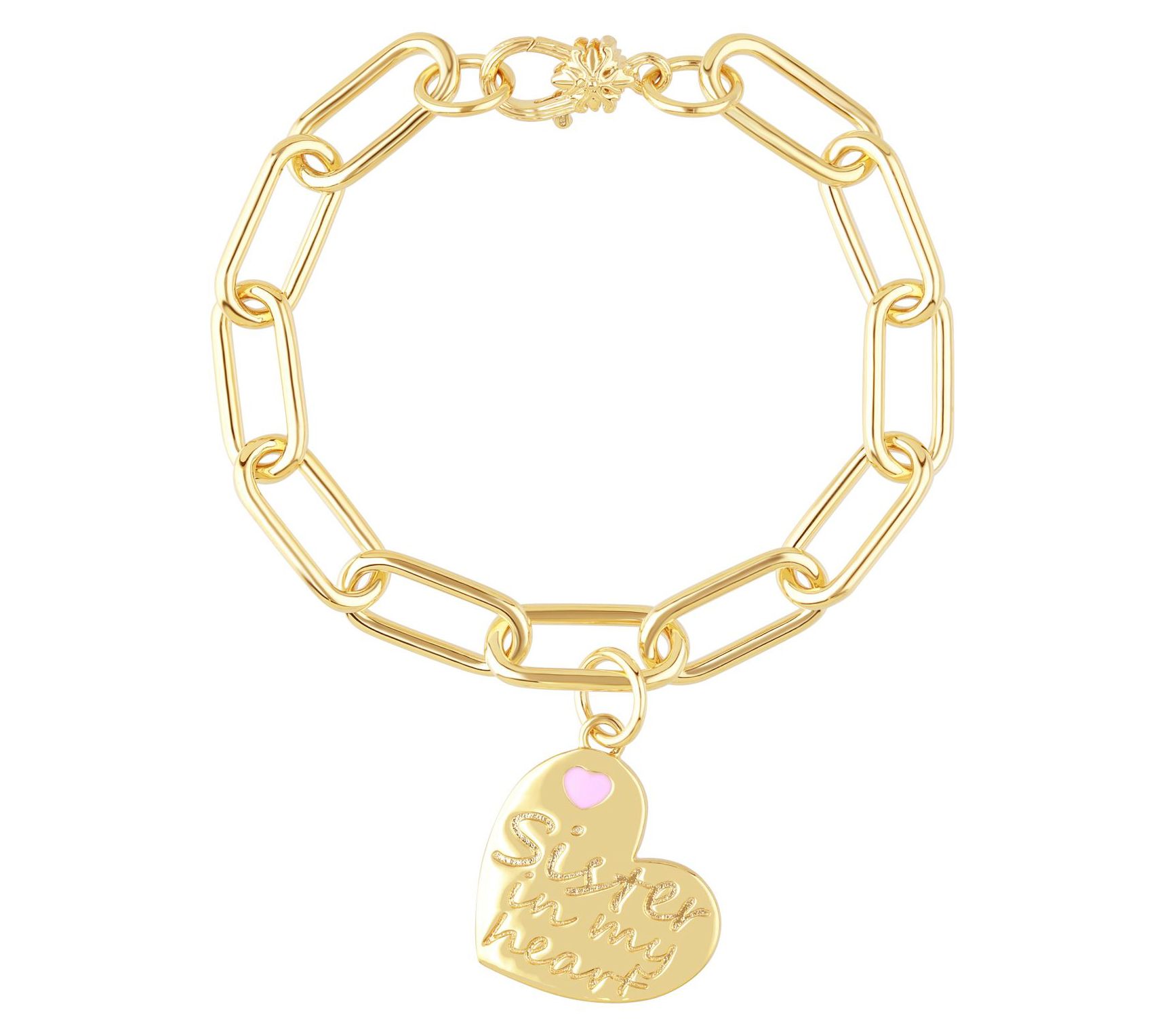 Ariva 18K Gold Clad Sister in My Heart Bracelet