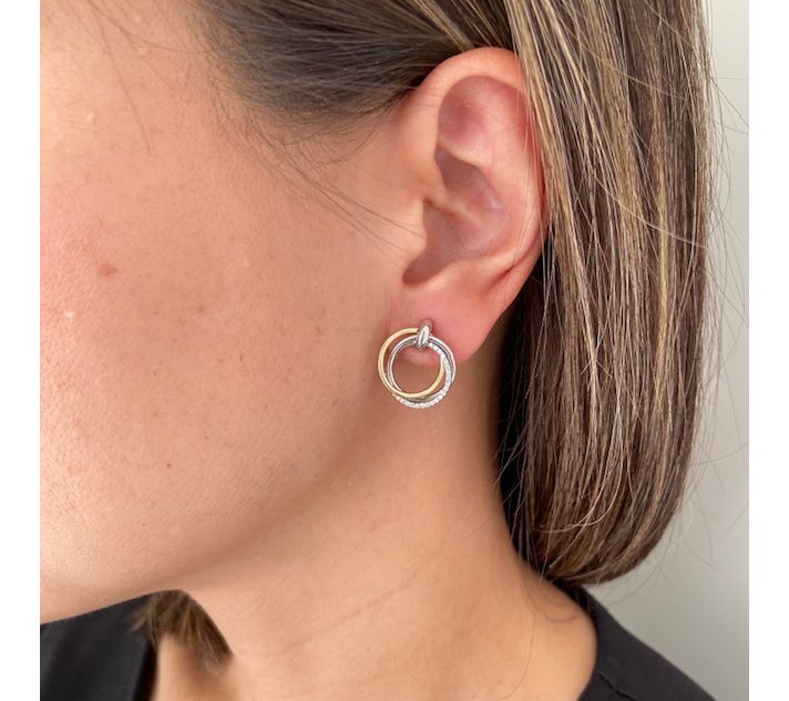 Alkeme x Diamonique Two-Tone Forever Love Earrings