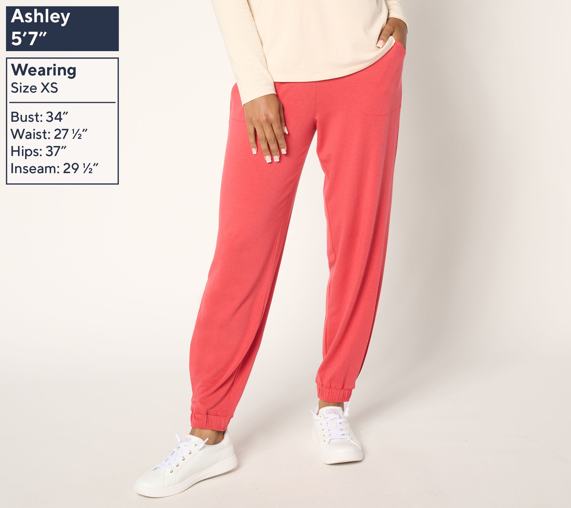 AnyBody Regular Cozy Knit Side Pleat Jogger with Pockets