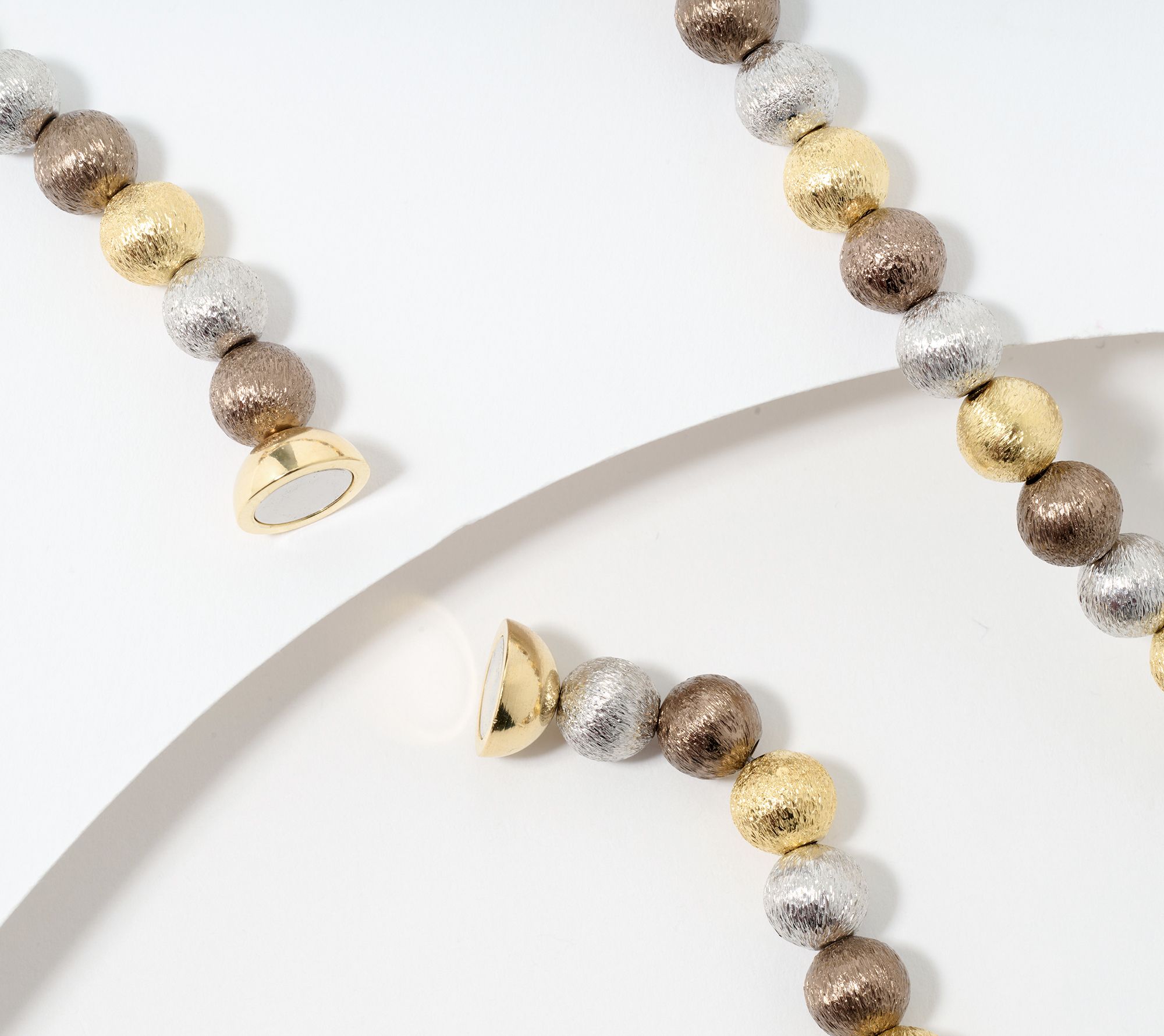 David Markstein Bronze Satin 8mm Bead Magnetic Necklace