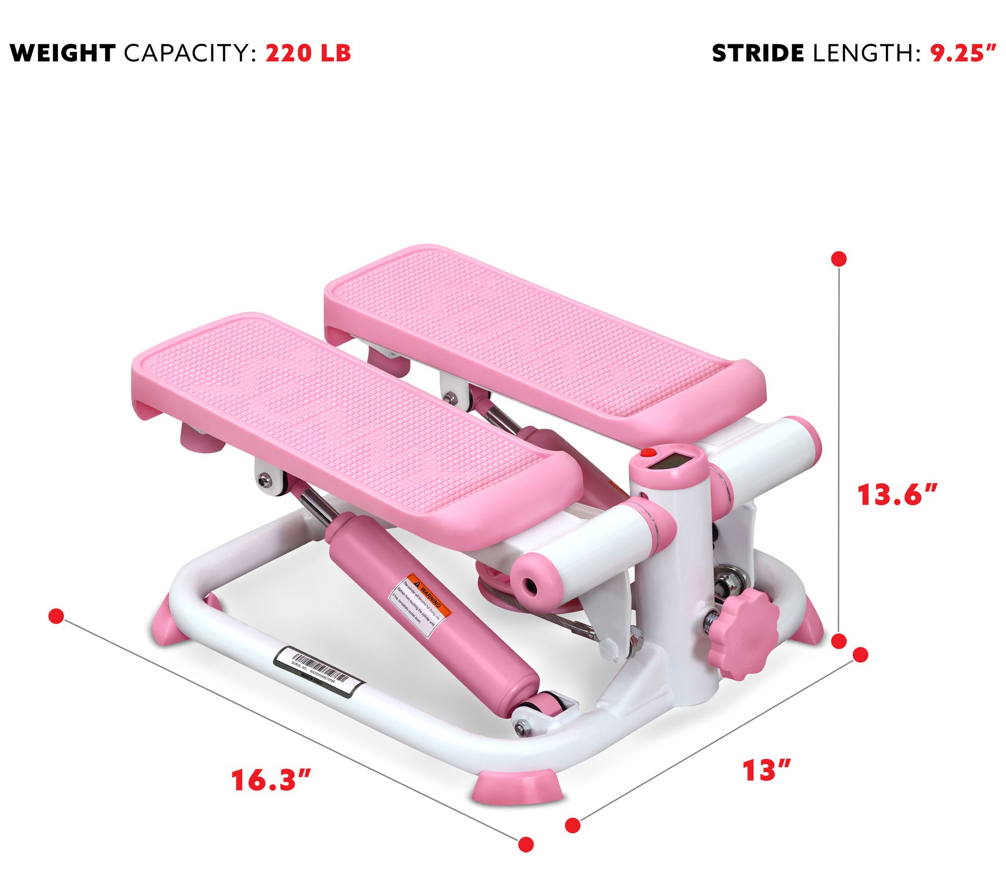Sunny Health & Fitness Total Body Pink StepperMachine - P2000