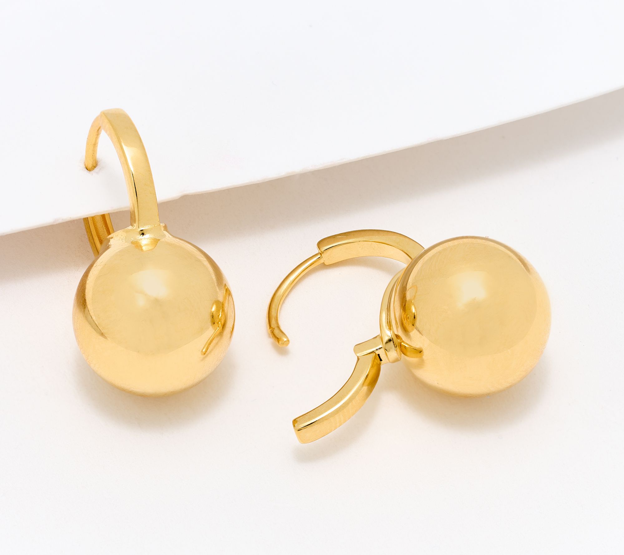 UltraFine 950 Silver Bead Drop Hoop Earrings