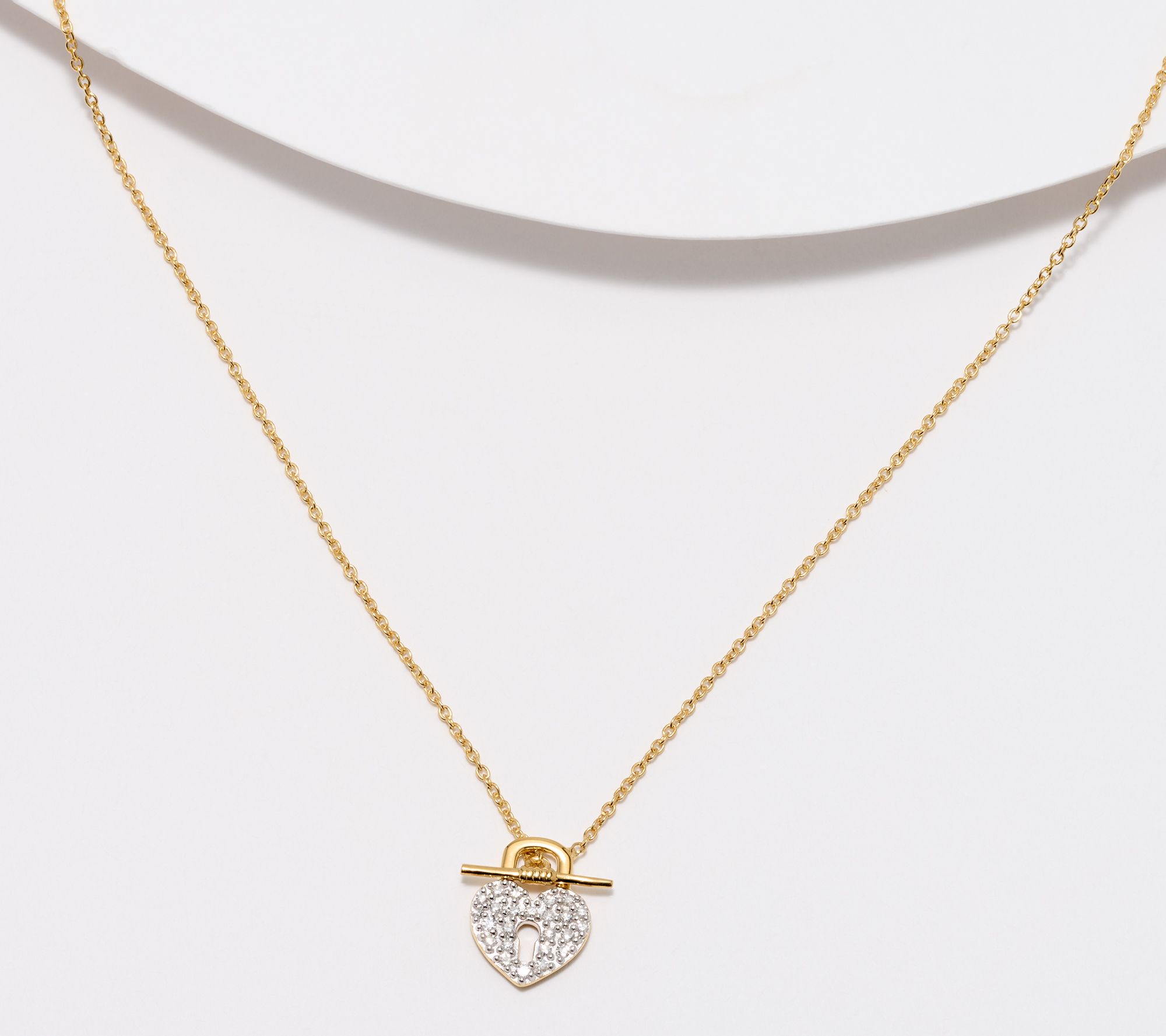 Accents by Affinity Diamonds Heart Toggle Necklace Sterling