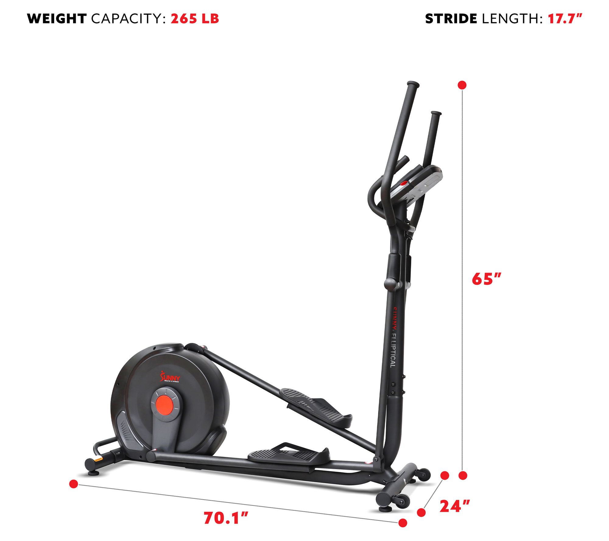 Sunny Health & Fitness Power Stride Advanced El liptical