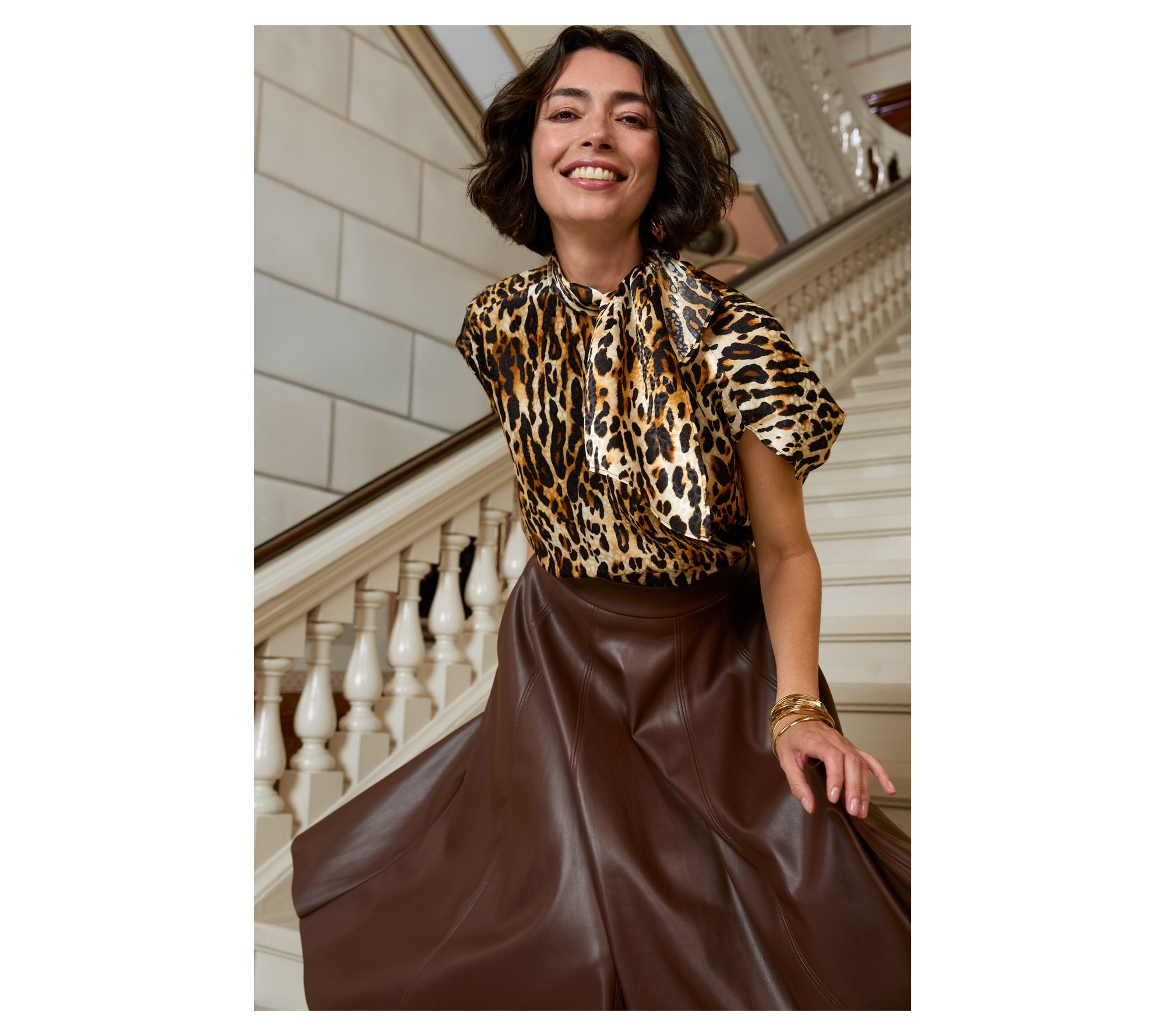 Carla Rockmore Collection Draped Jacquard Blouse