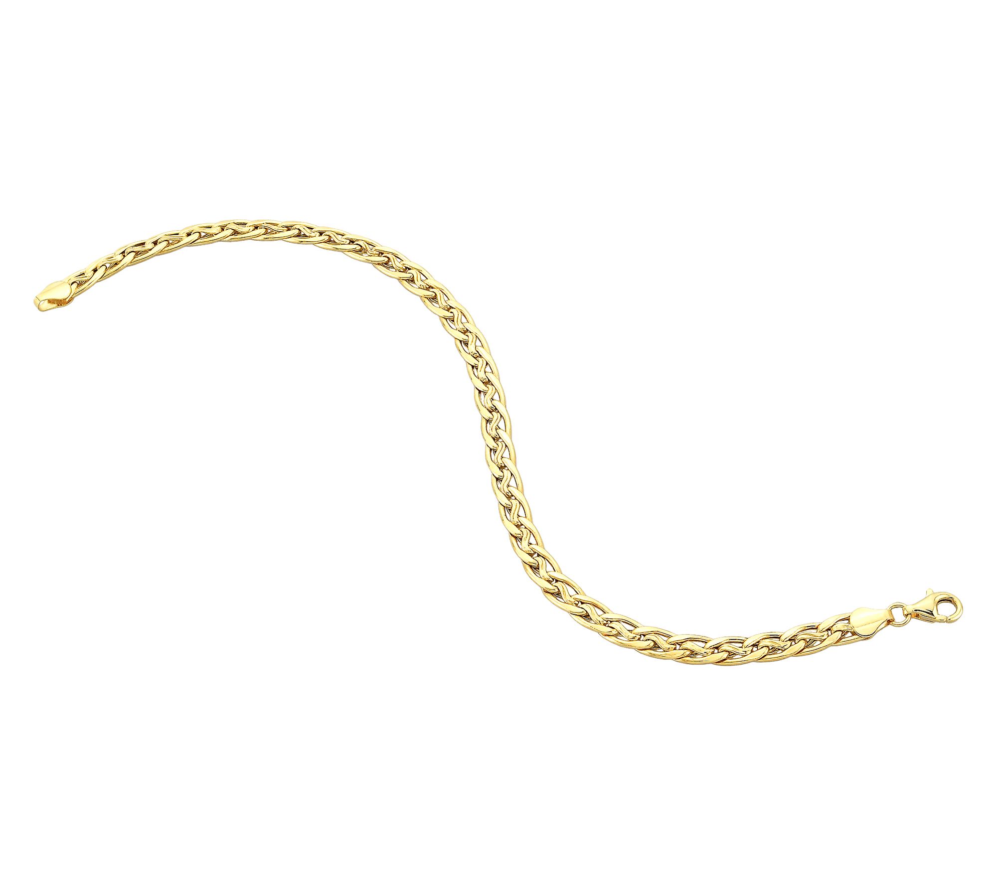 Adorna 14K Gold Twisted Oval Link Bracelet