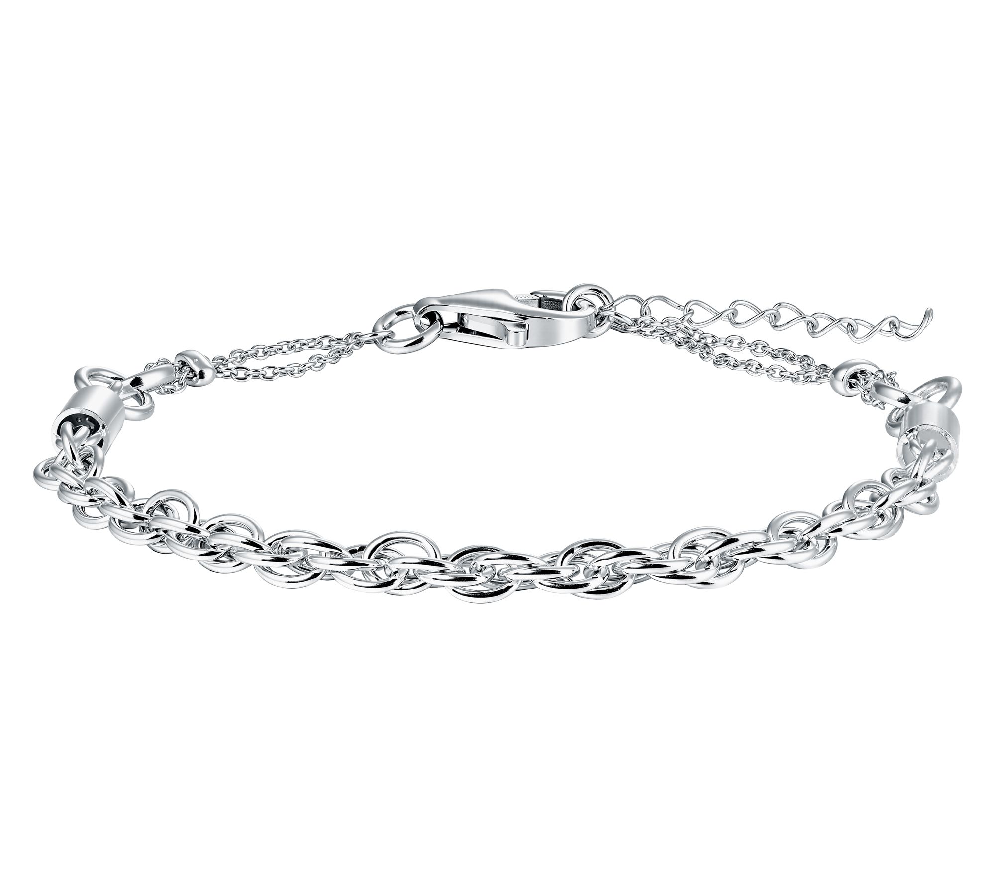 Silver Style Twisted Oval link Chain Bracelet,Sterling Silver