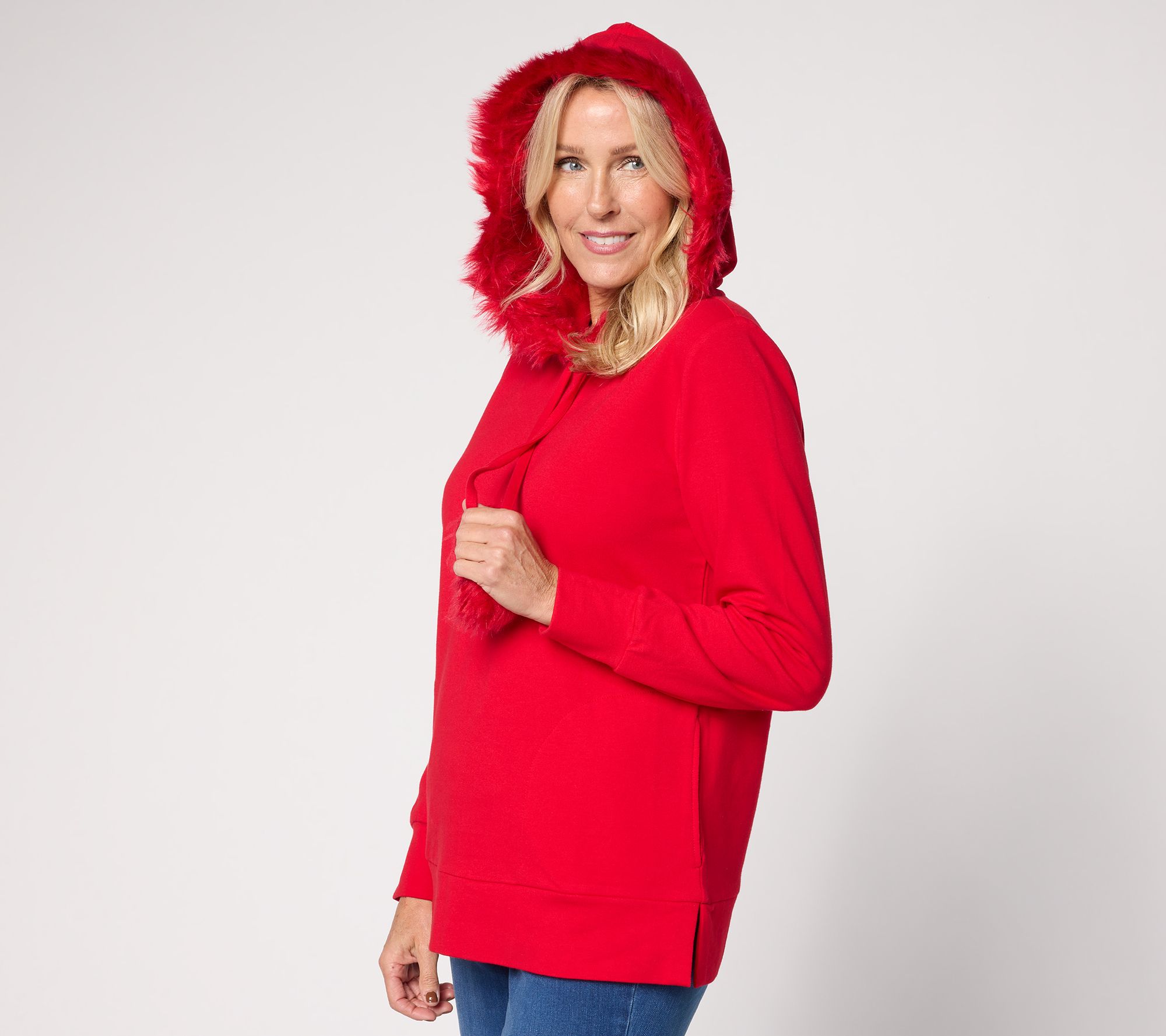 Belle by Kim Gravel Faux Fur Trimmed Hoodie