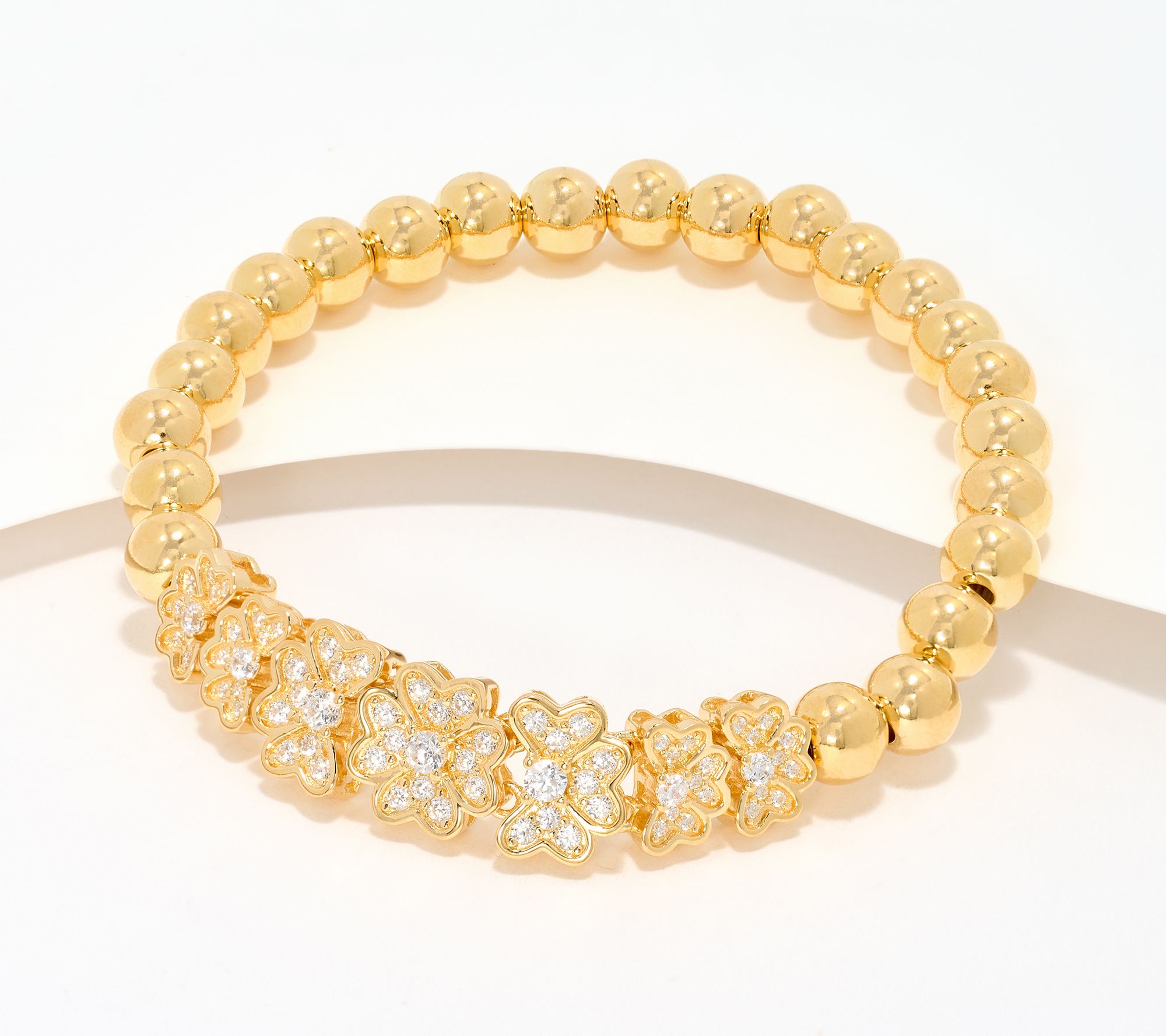 Diamonique x Kathy Levine Flower Joy Stretch Bracelet, Sterl