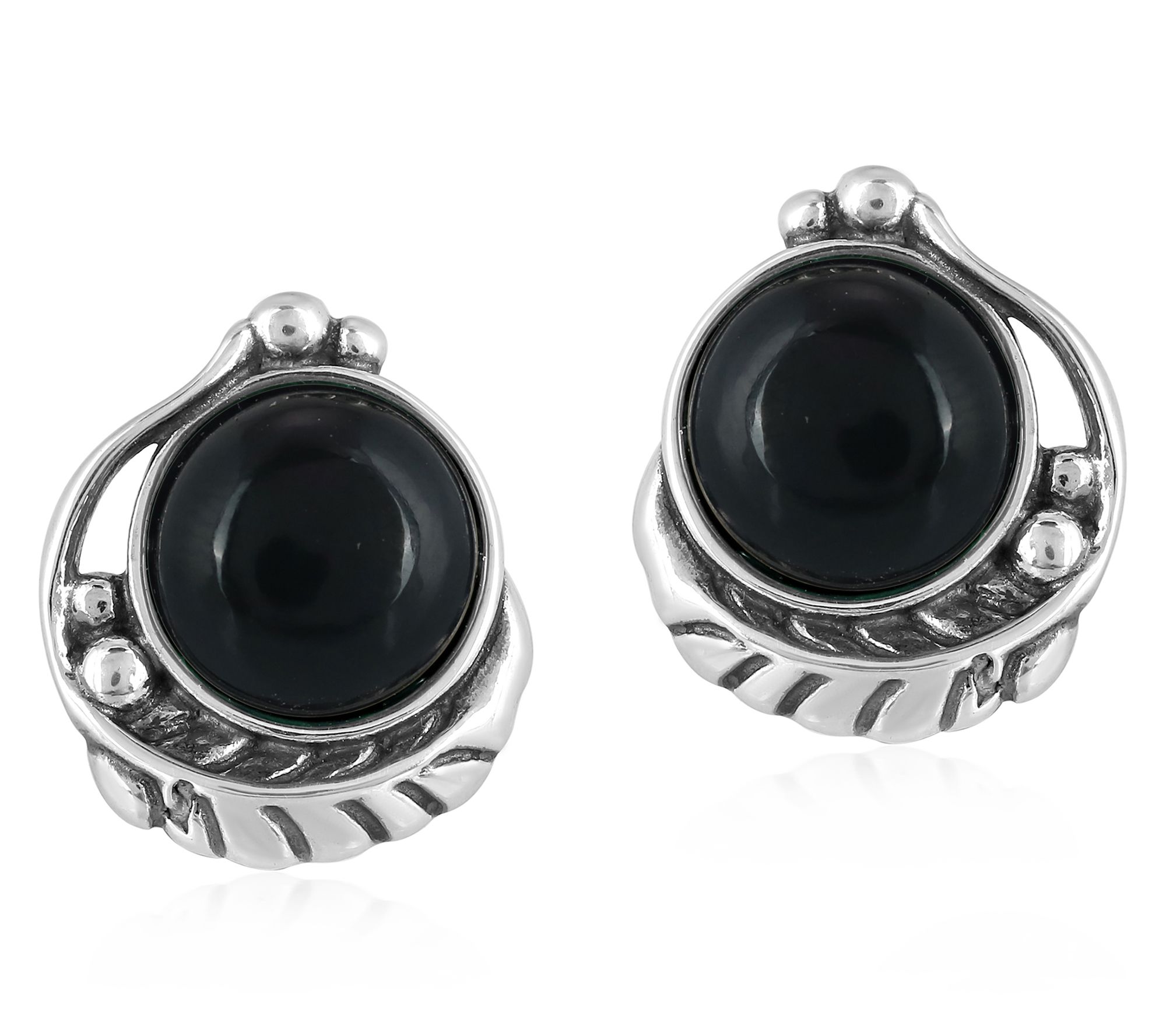 American West Sterling Silver Gemstone Button Earrings