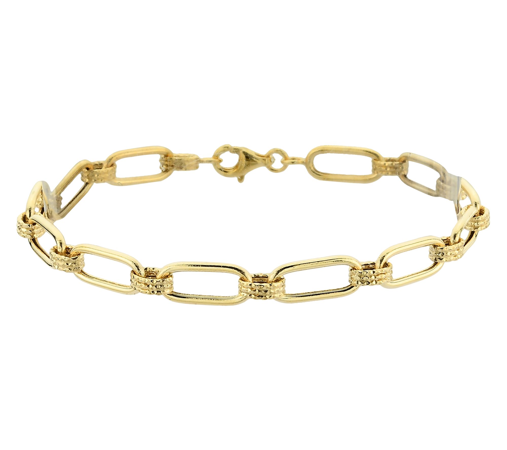 Adorna 14K Gold Oval Paper Clip Link Bracelet