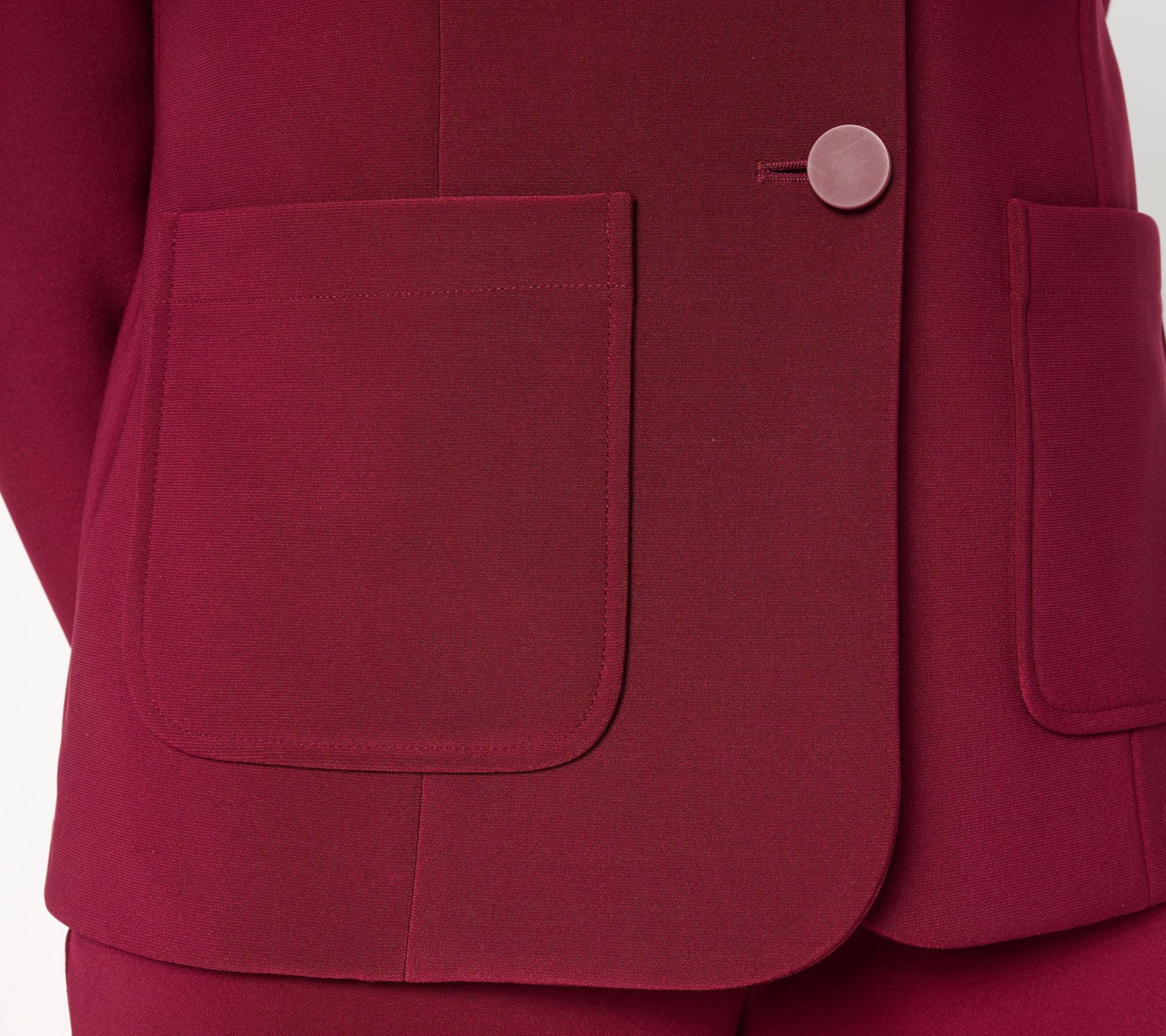 Susan Graver Regular Brushed Back LK Fusion Notch Collar Blazer