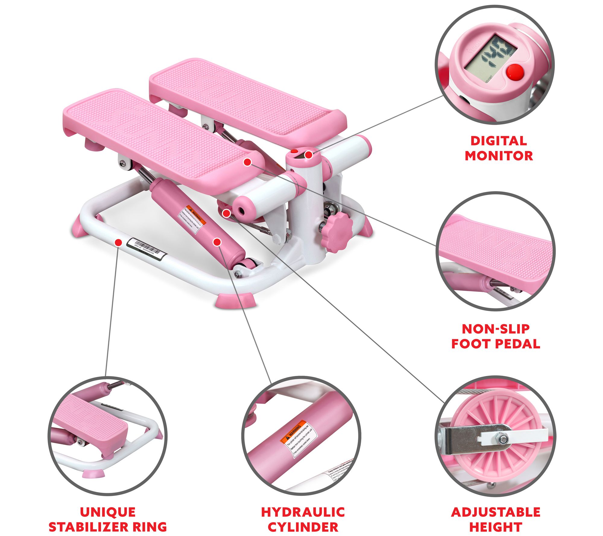 Sunny Health & Fitness Total Body Pink StepperMachine - P2000