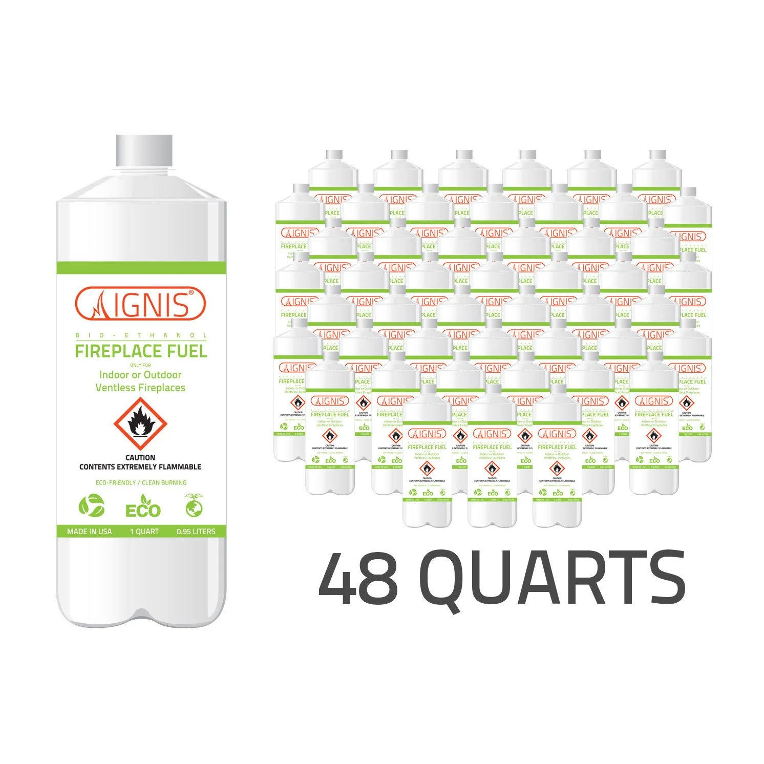 Ignis Bio Ethanol Fireplace Fuel - 48 Pack