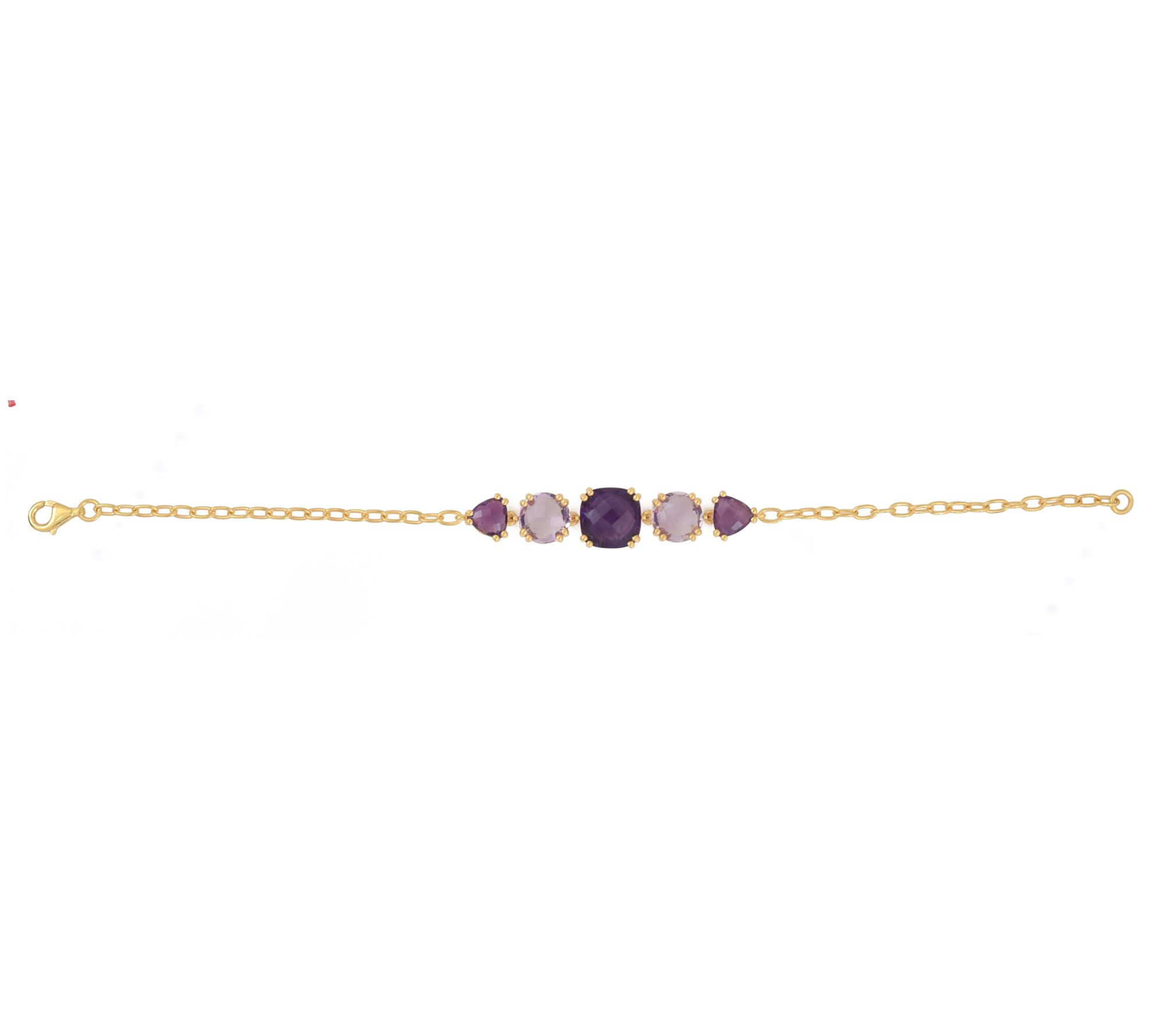 Affinity Gems Amethyst & Rose De France Bracelet, 14K Plated