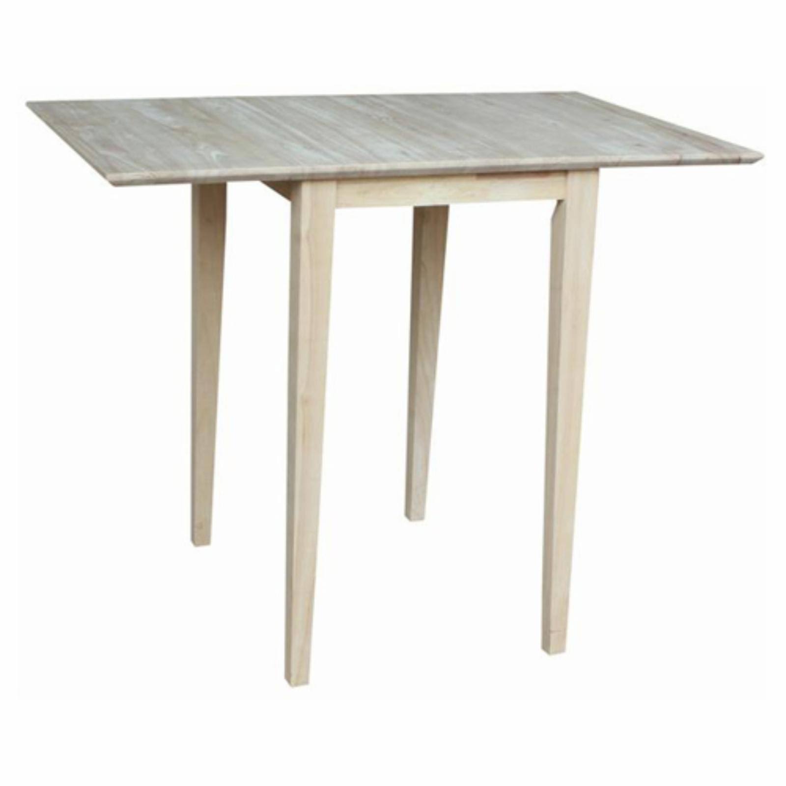International Concepts Small Drop-Leaf Table Unfinished