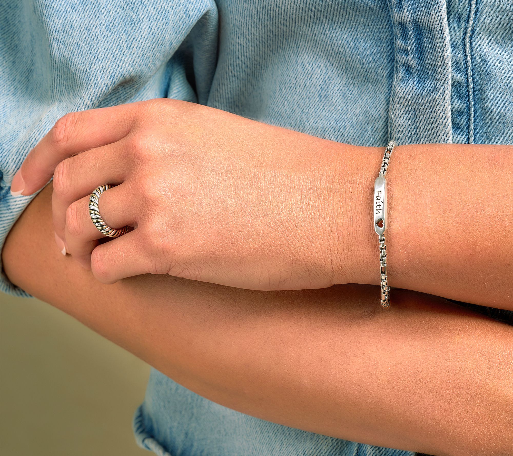 Christian James by Scott Grimes Sterling Silver Message Luciano Bracelet 9.0g