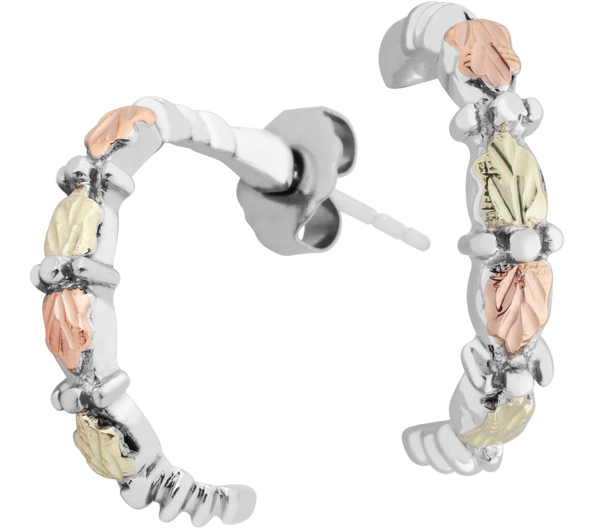 Black Hills Demi Hoop Earrings Sterling/12K