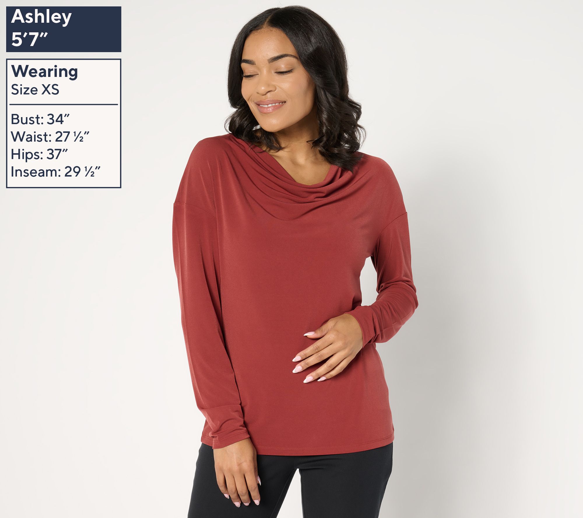 BEAUTIFUL by Lawrence Zarian Long Sleeve Cowl Neck Knit Top