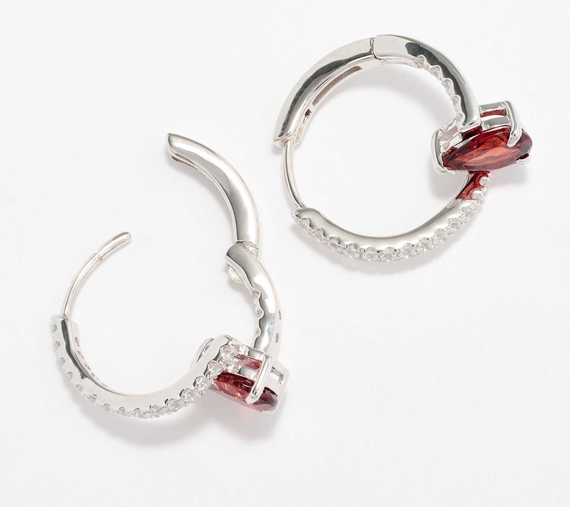 Affinity Gems Solitare in Twisted Setting Earrings, Sterling Silver
