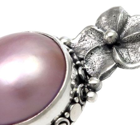 Novica Artisan Crafted Sterling Cultured Mabe Pearl Earrings