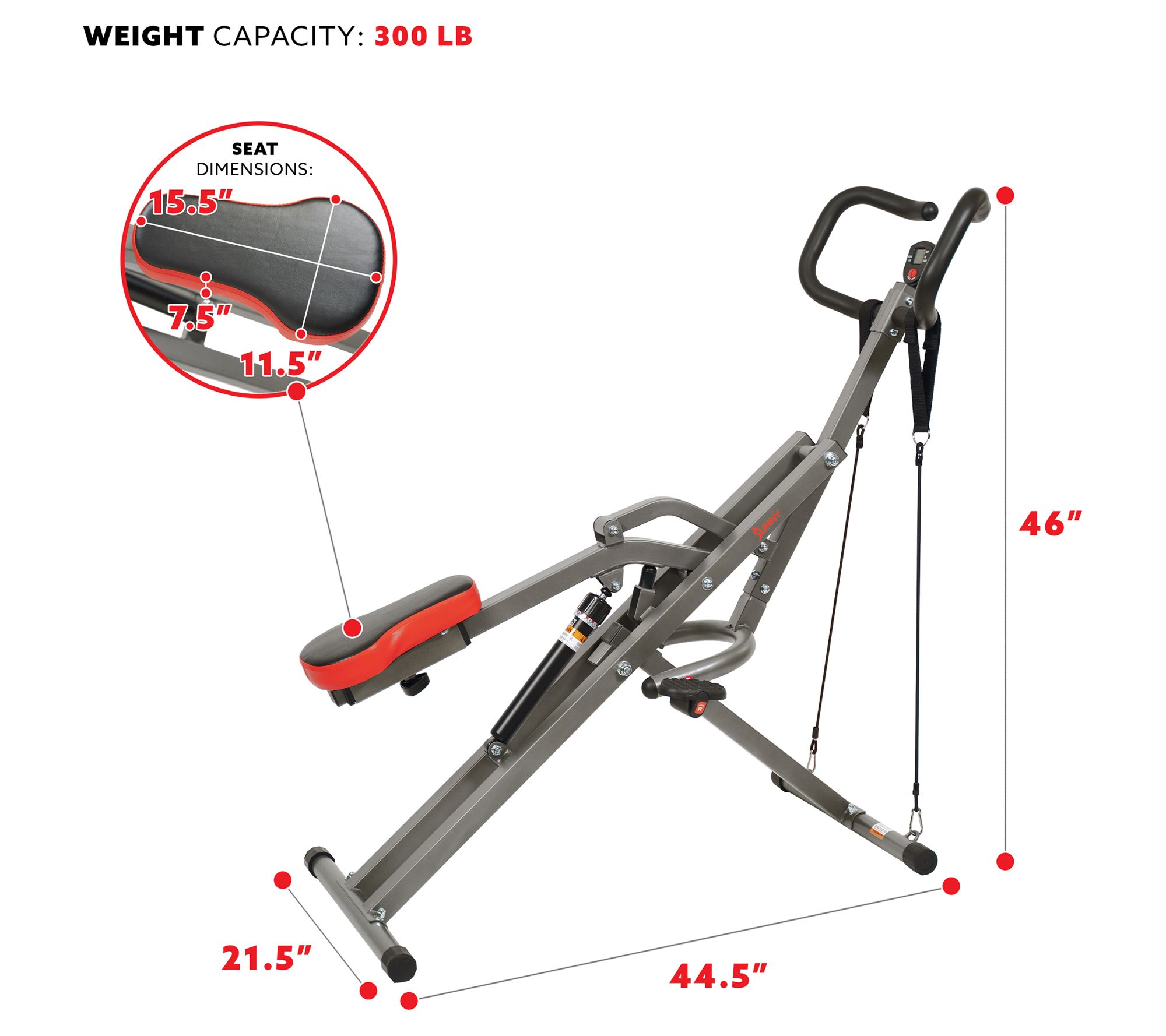 Sunny Health Fitness Row-N-Ride PRO Squat Assist - SF-A020052