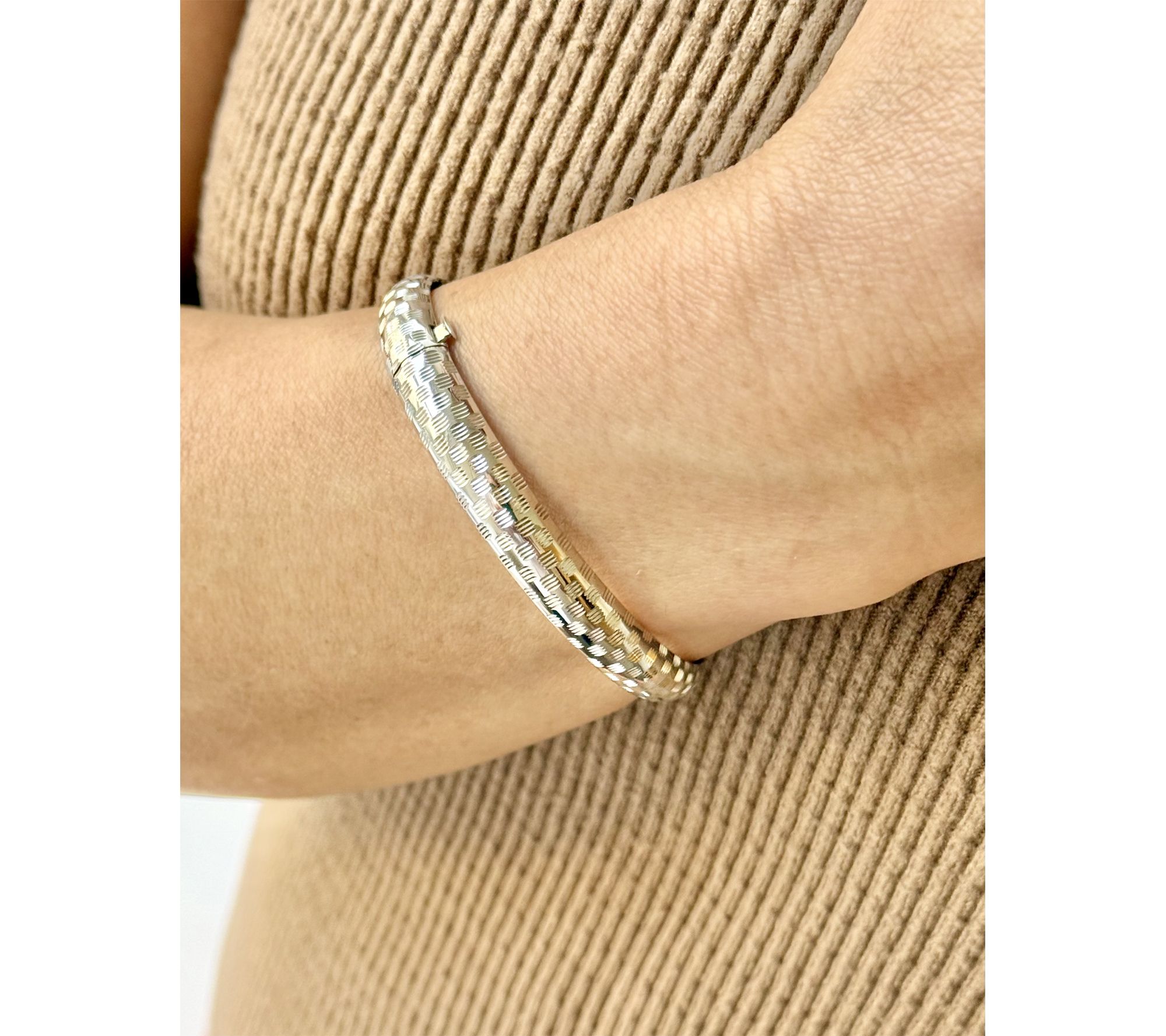 Alkeme Sterling Silver Patterned Bangle Bracelet