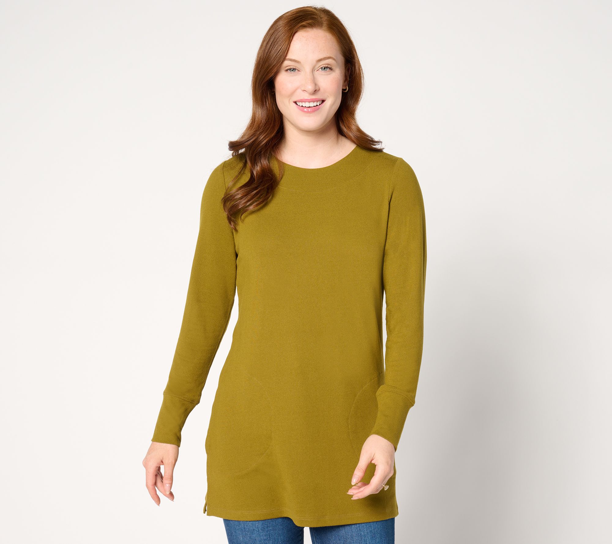 Denim & Co. Essentials Regular Heavenly Jersey Tunic