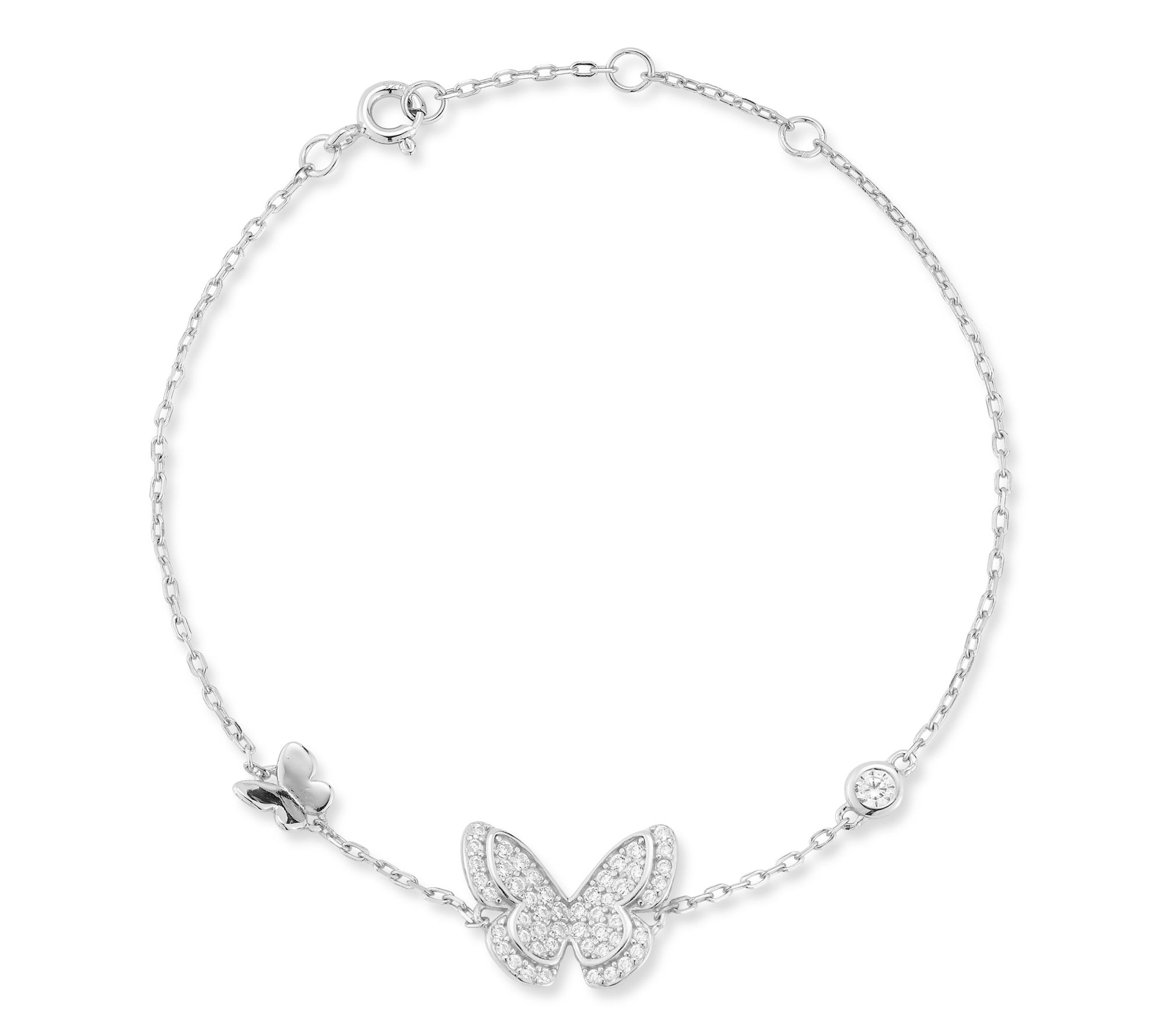 Sterlina Silver Pave Butterfly Bracelet, Sterling