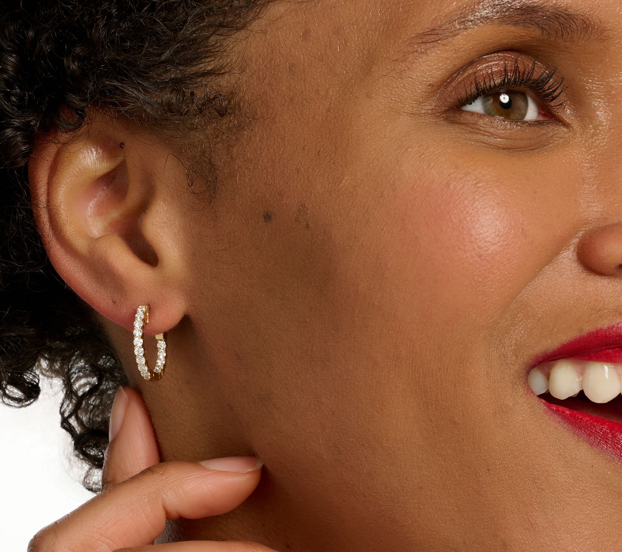 Fire Light Lab Grown Diamond 1 cttw Hoop Earrings, Sterling Silver