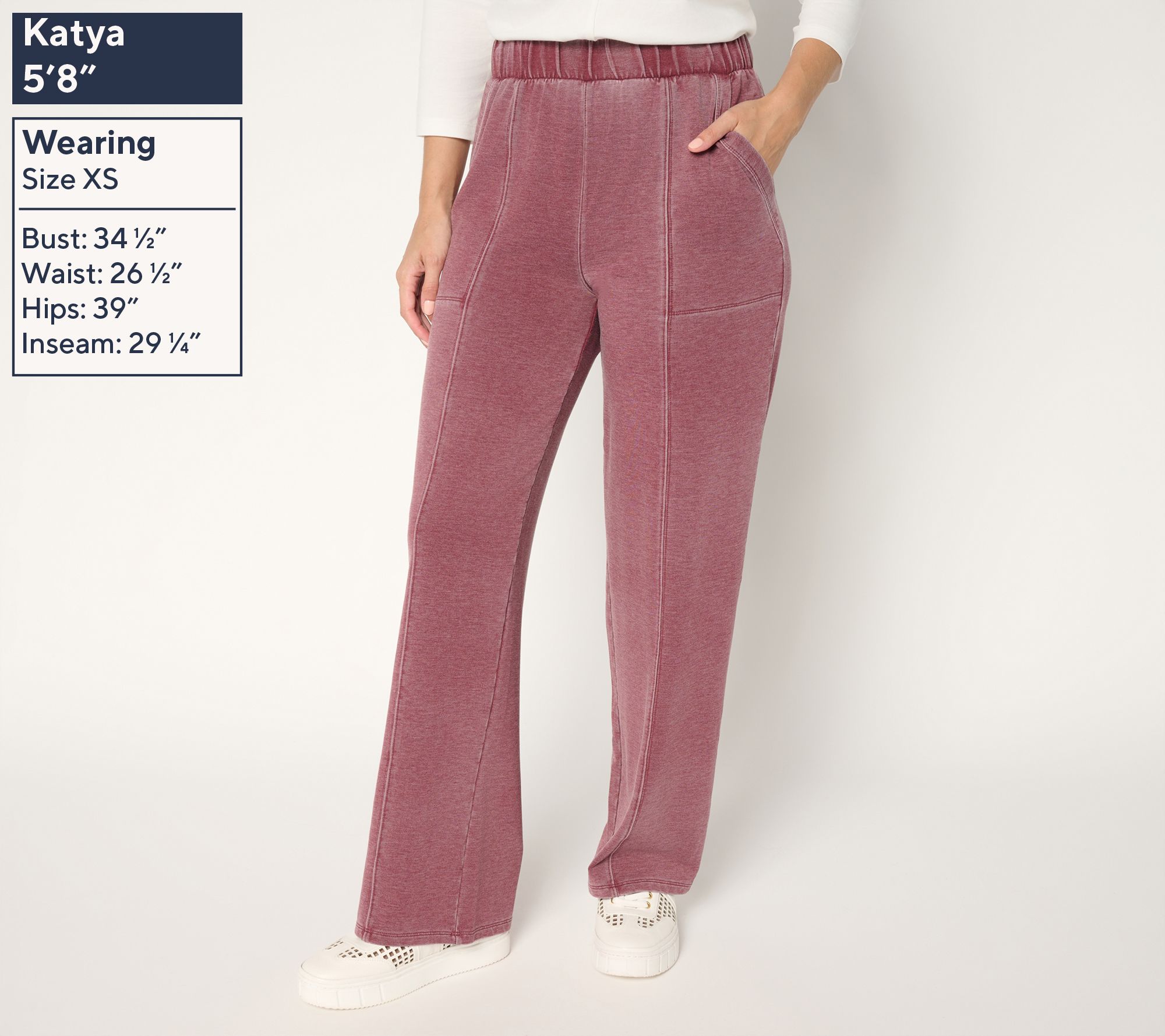 LOGO by Lori Goldstein Petite Full Length Pull On Knit Pants