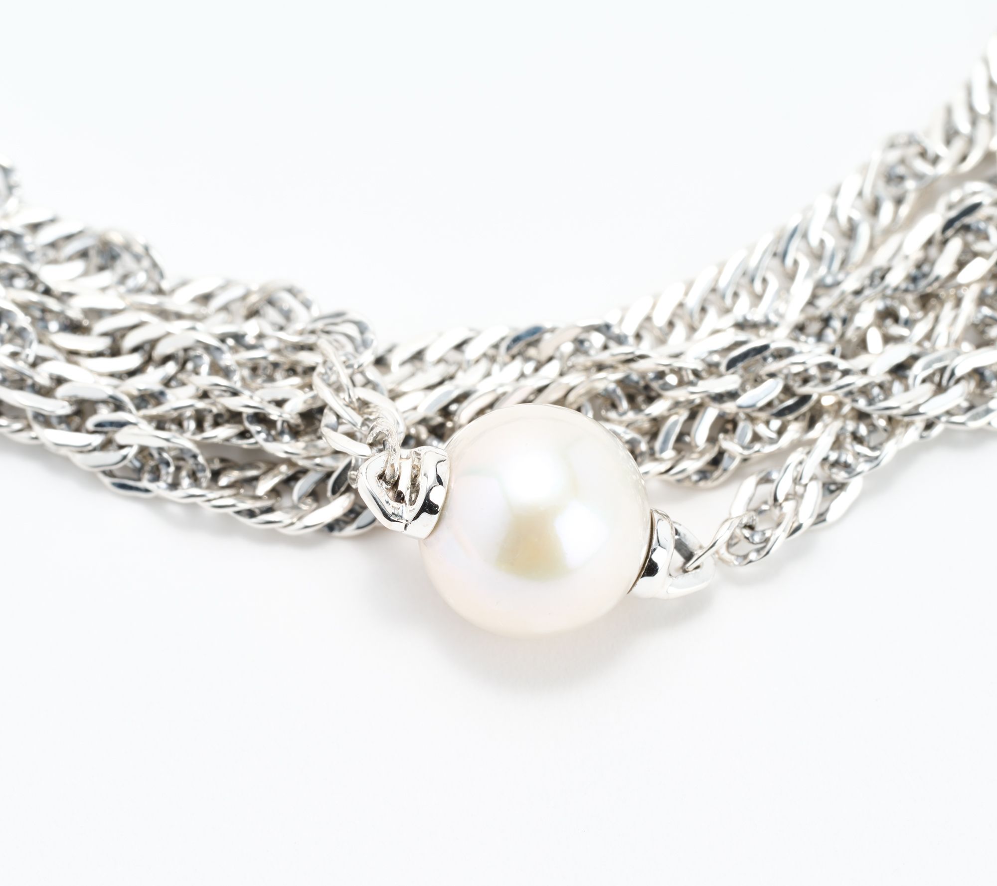 Third Person Sterling Silver Sea & Soul Cultured Pearl Chain Bracelet