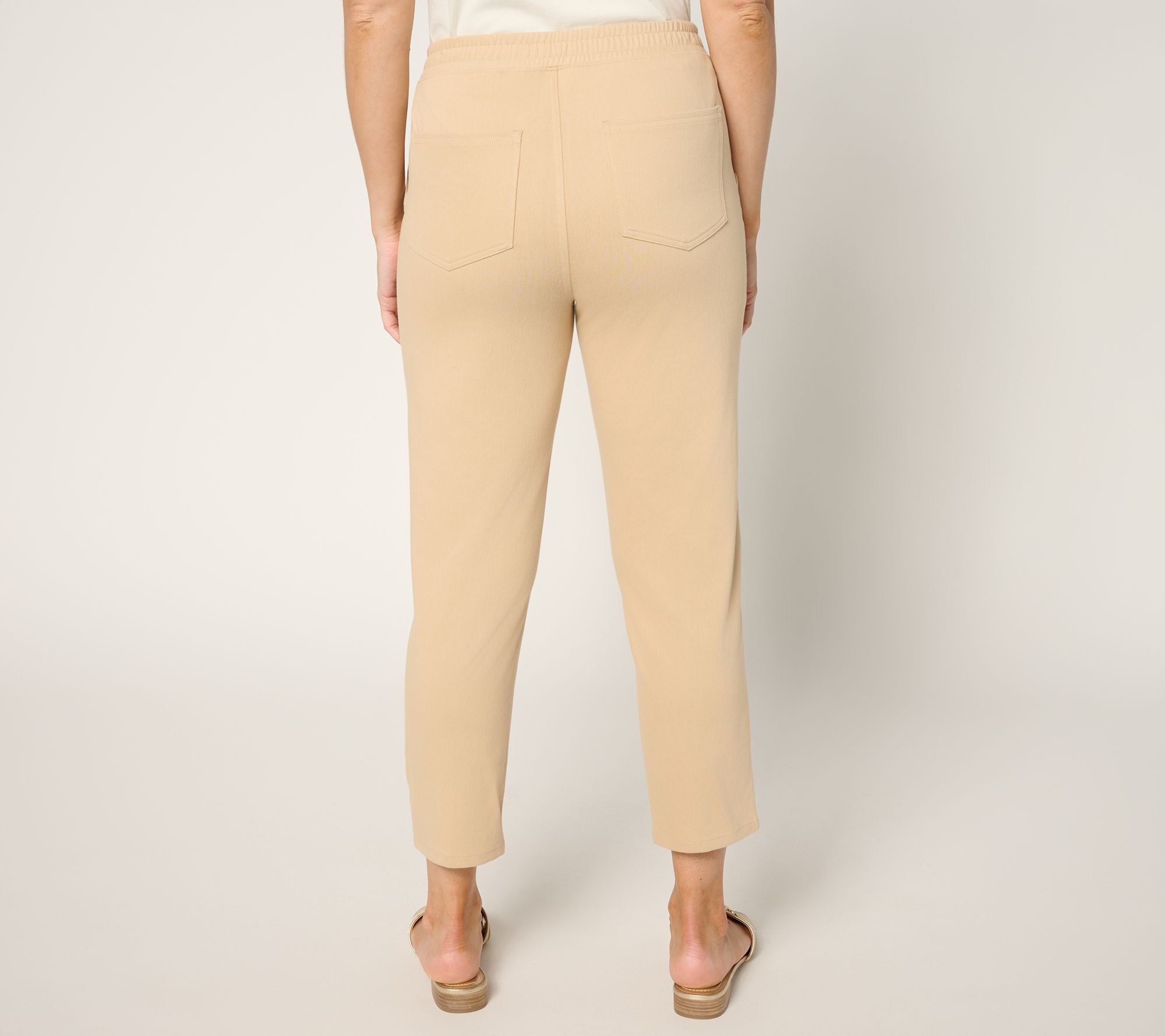 Denim & Co. Regular Comfy Knit Air Tapered Cargo Crop Pant