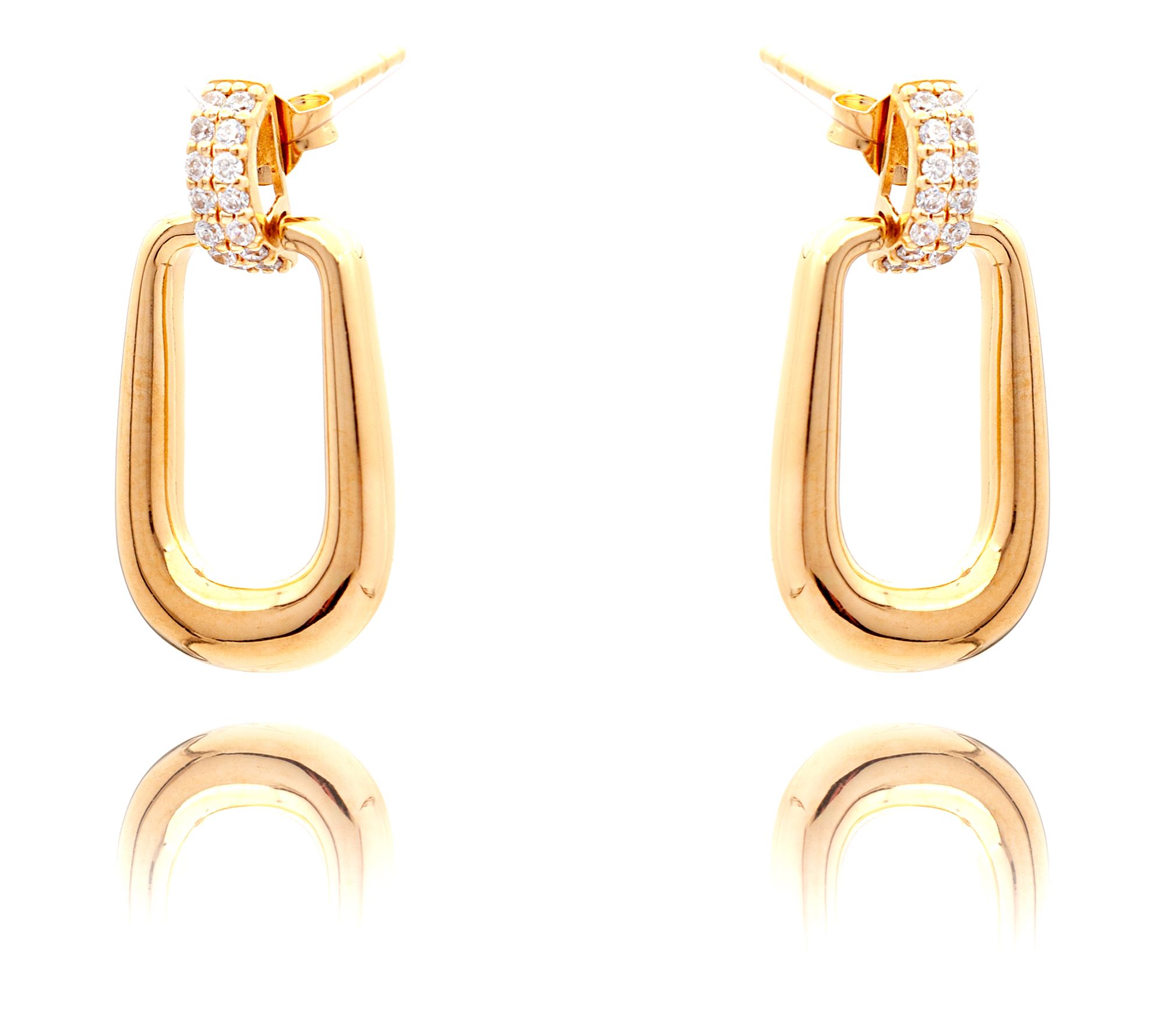 Diamonique Front Facing Hoop Earrings, SterlingSilver