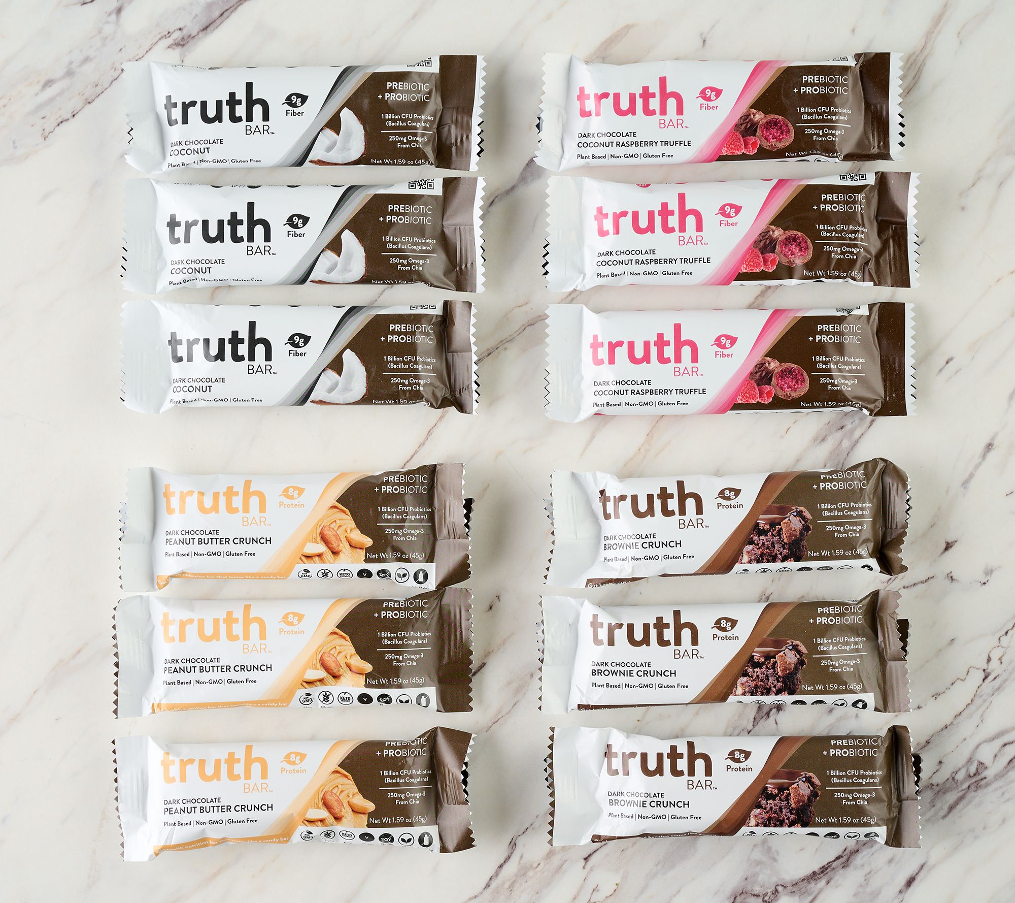 Truth Bar (12) 1.59 oz Dark Chocolate Gut Health Nutrition Bars