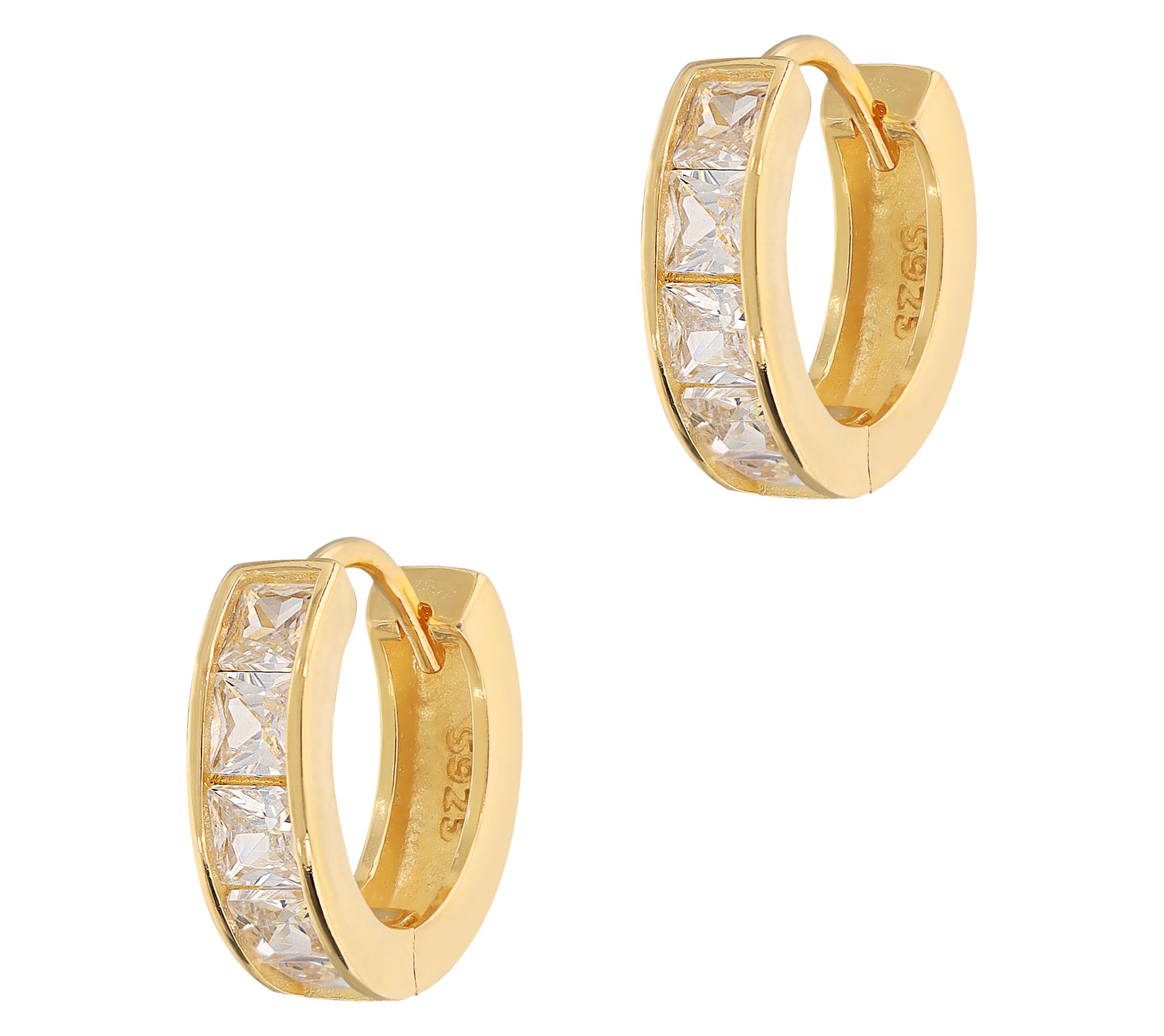 Diamonique 1.00 cttw Huggie Hoop Earrings, Sterling