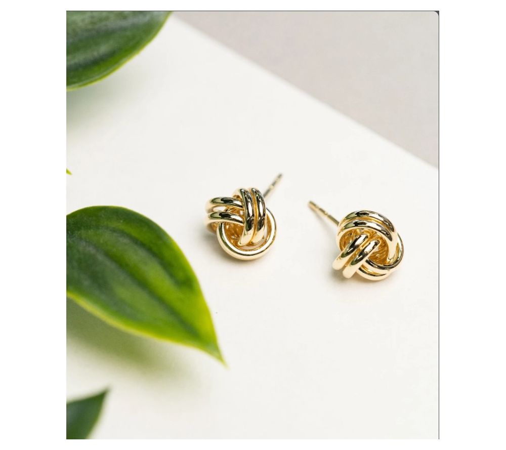 Alkeme 14K Gold Love Knot Stud Earrings