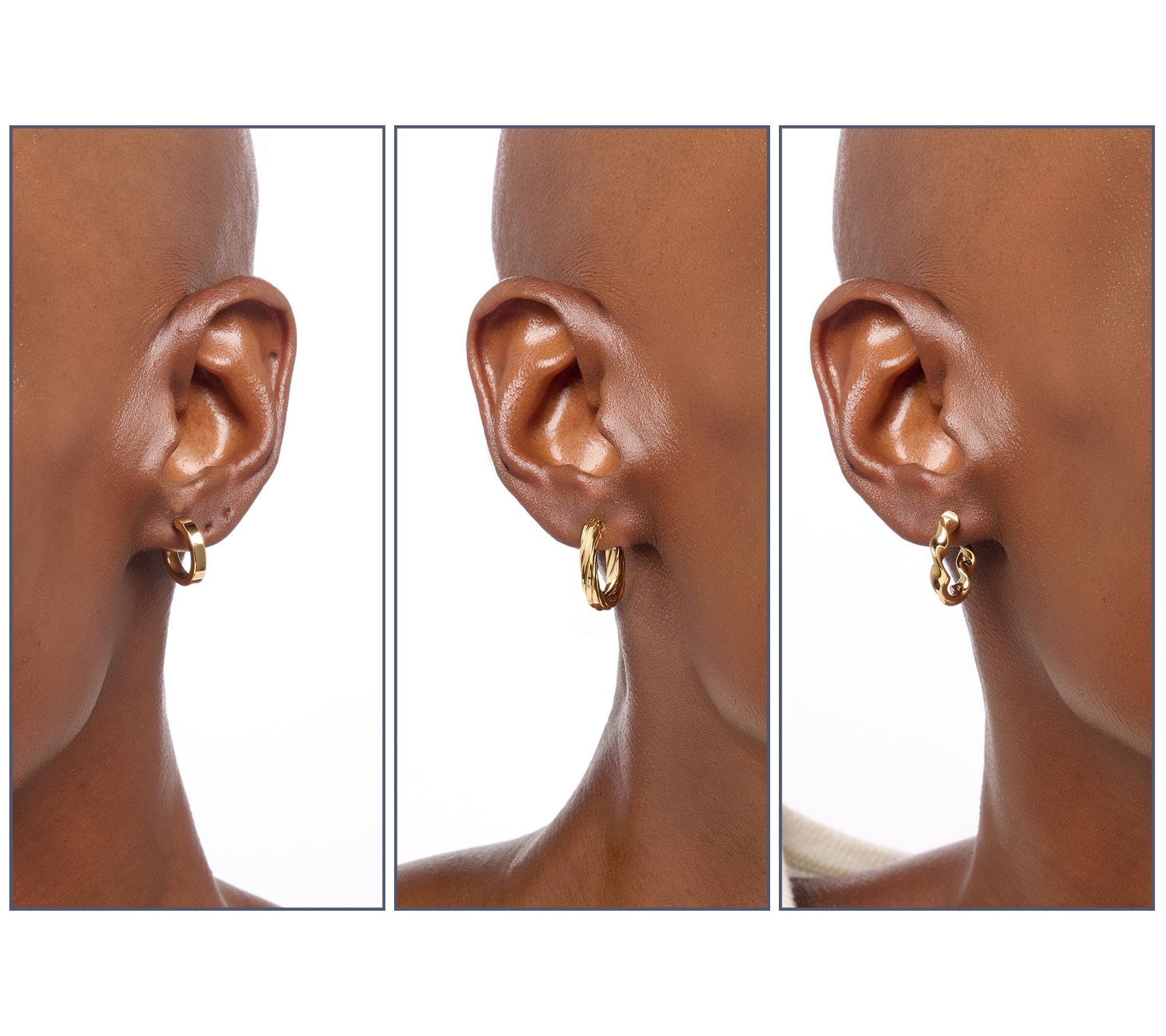 UltraFine 950 Silver Set of 3 Boxed Hoop Earrings