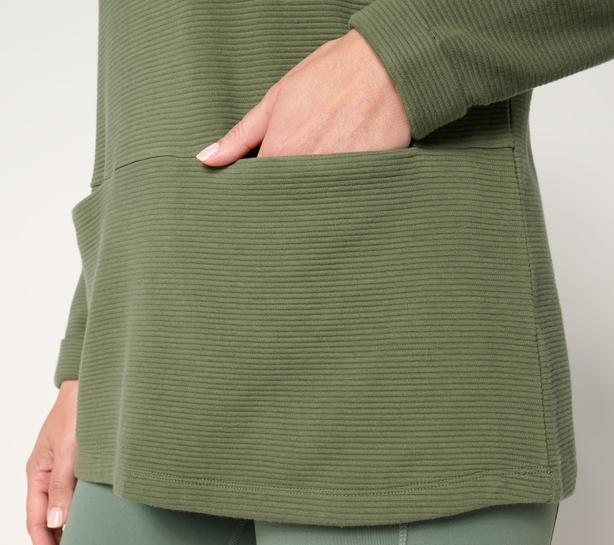 Denim & Co. Active Regular Ottoman Mock Neck Tunic