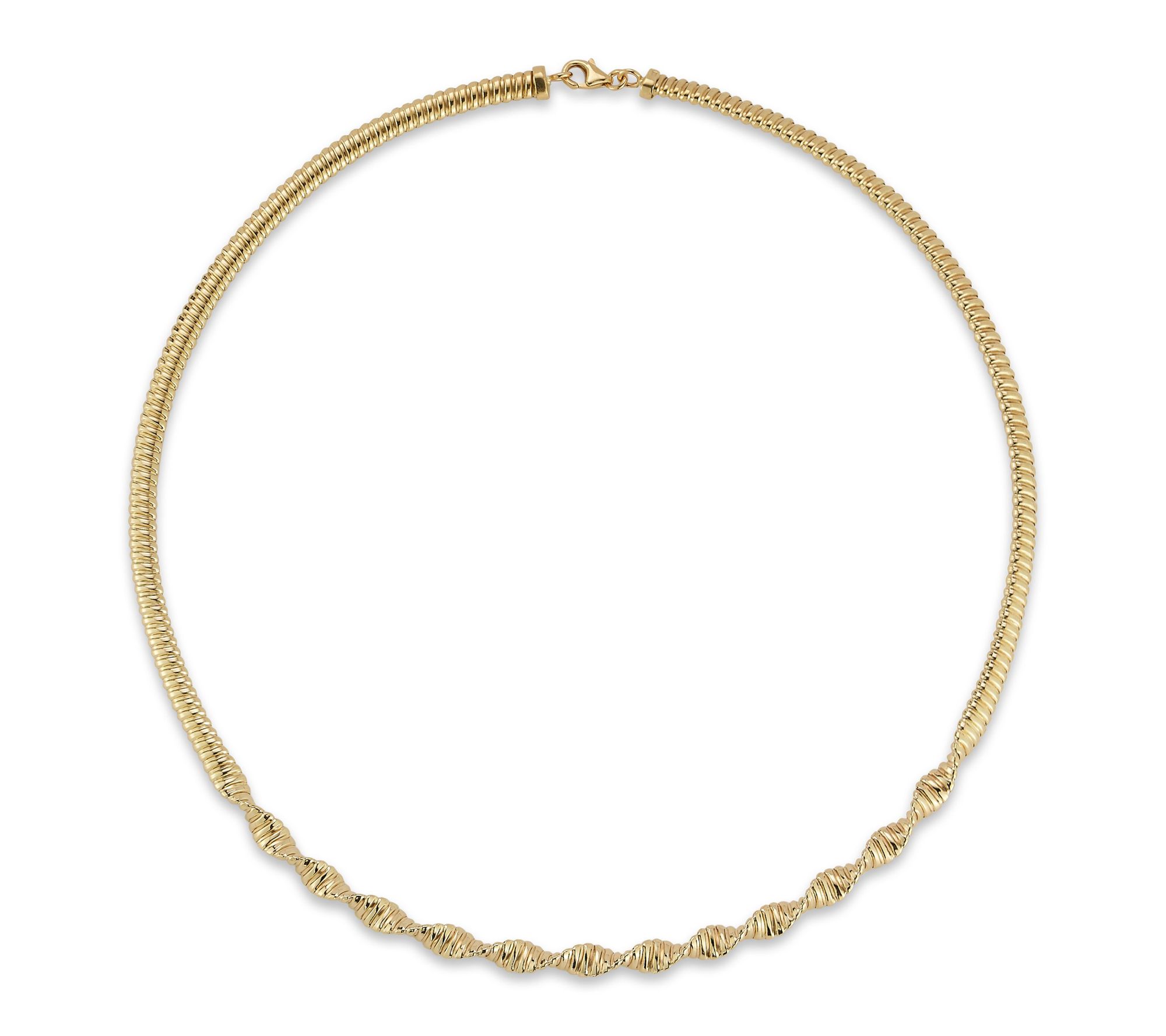 Italian Gold Twist Tubogas Chain Necklace, 14K