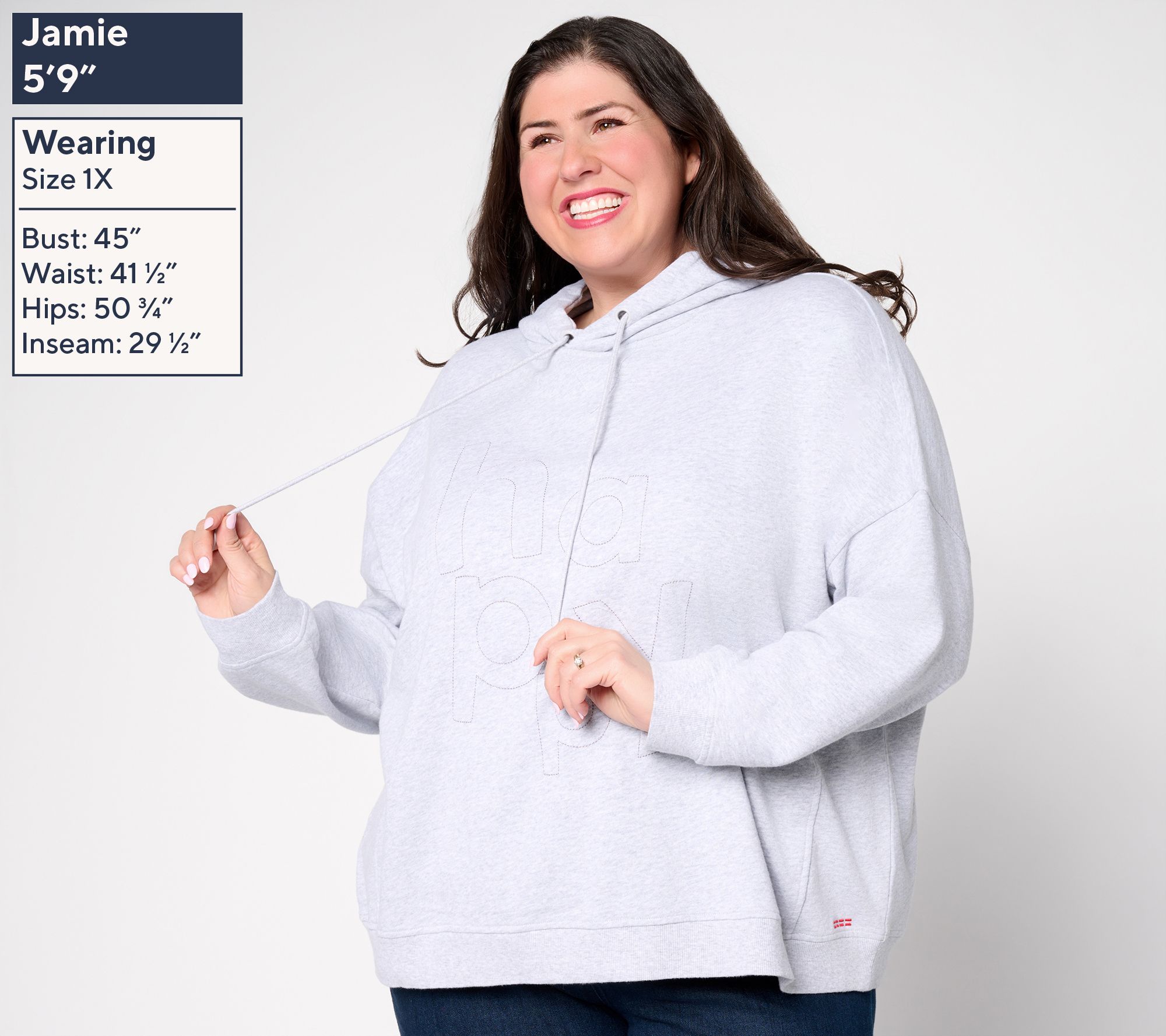 Peace Love World French Terry Embroidered Graphic Hoodie